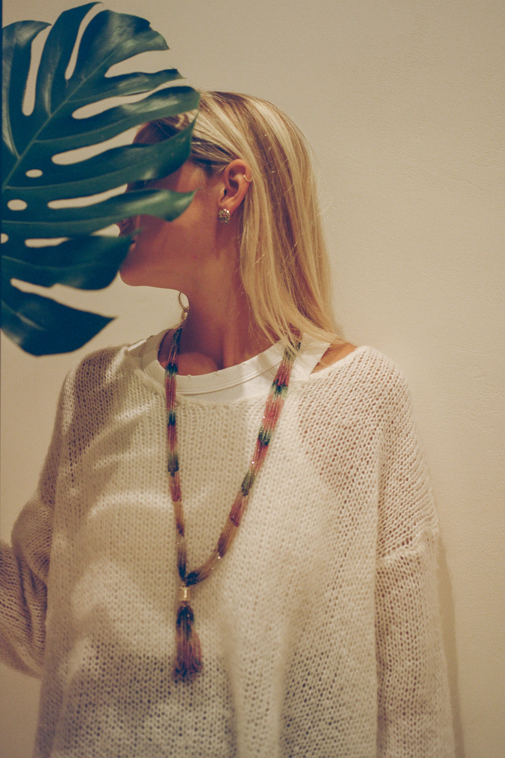 Michel Watermelon Tourmaline Tassel