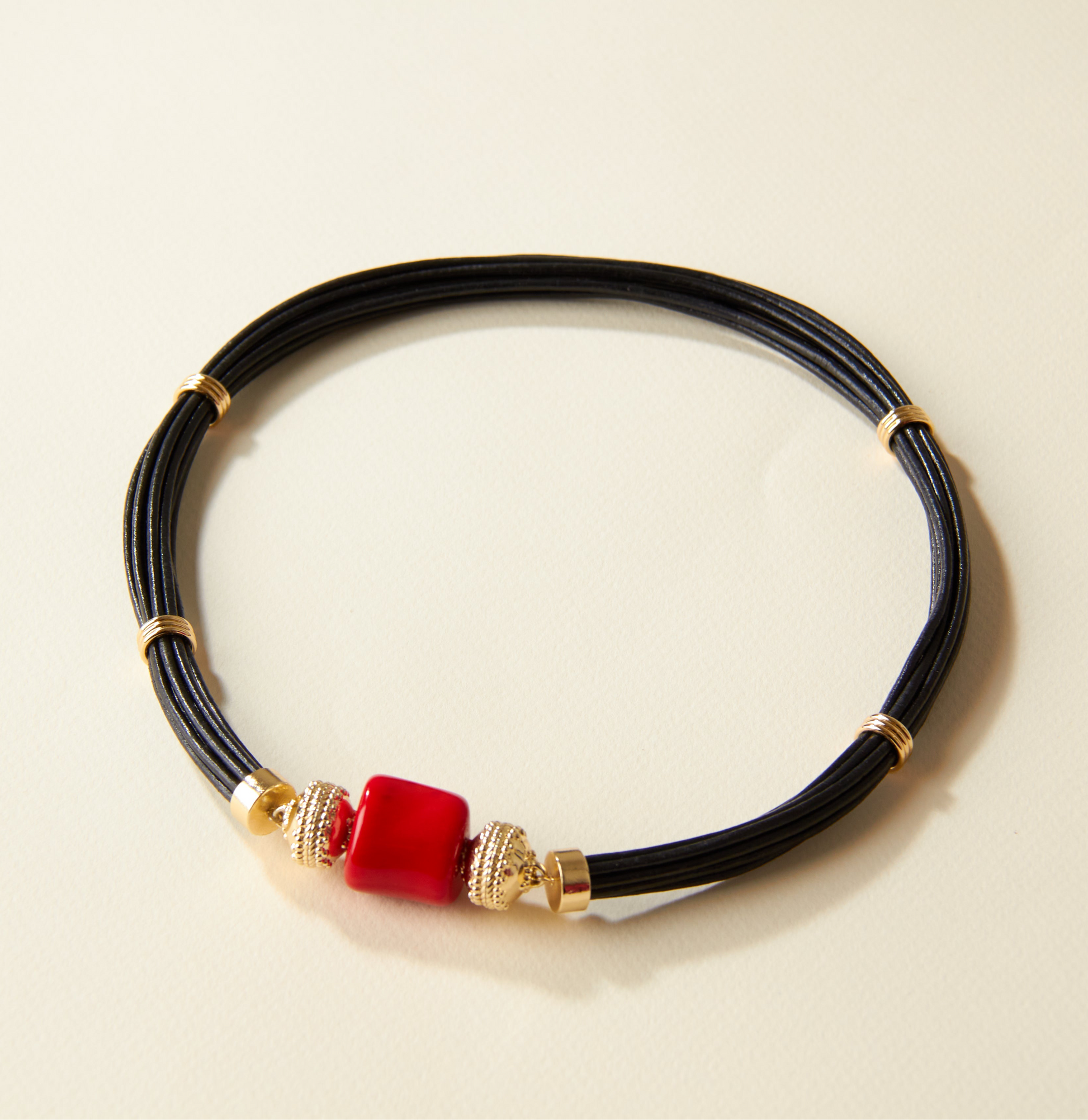 Short Red Coral Tube Centerpiece