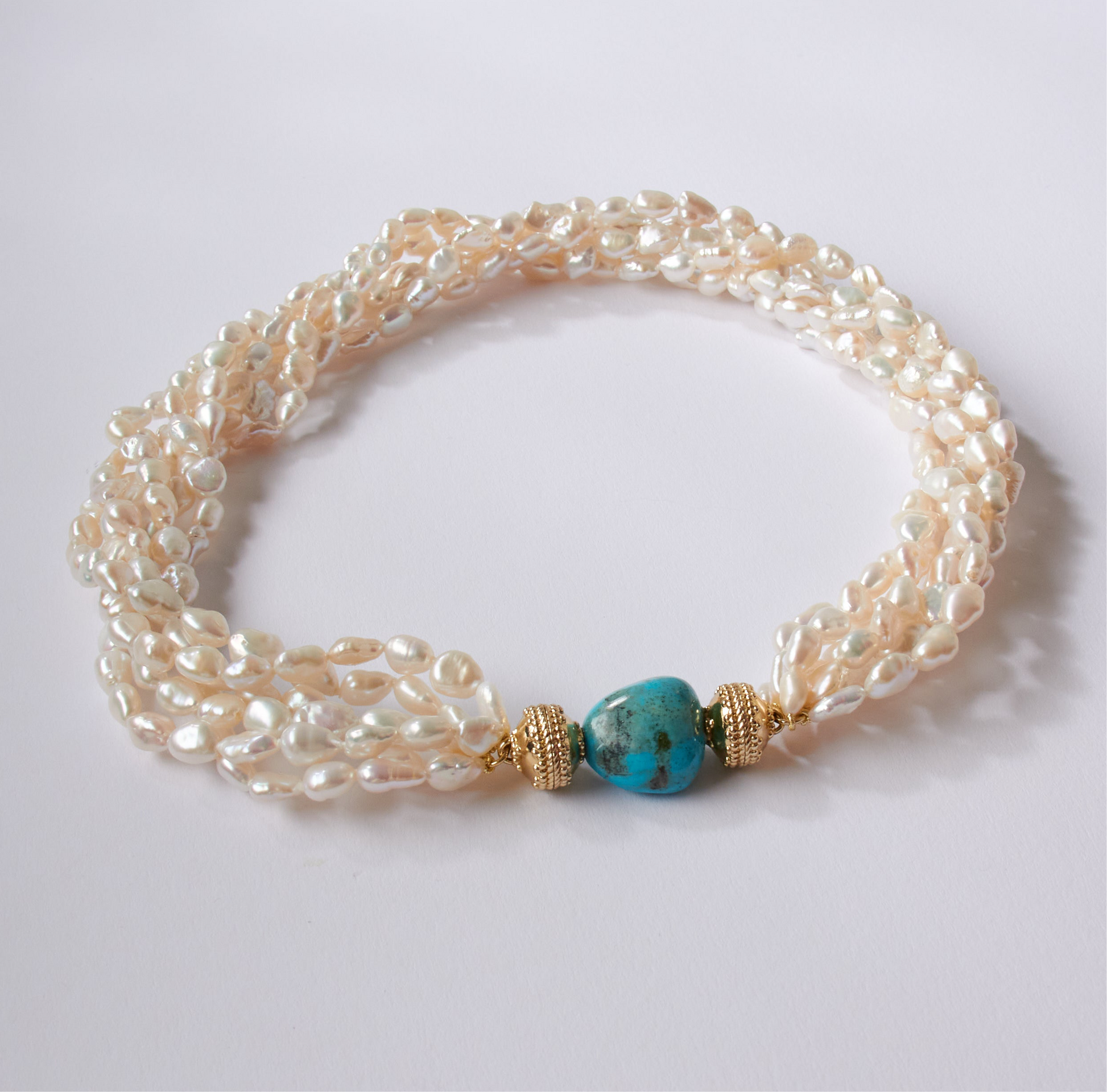 White Freshwater Keshi Pearl Multi-Strand Necklace