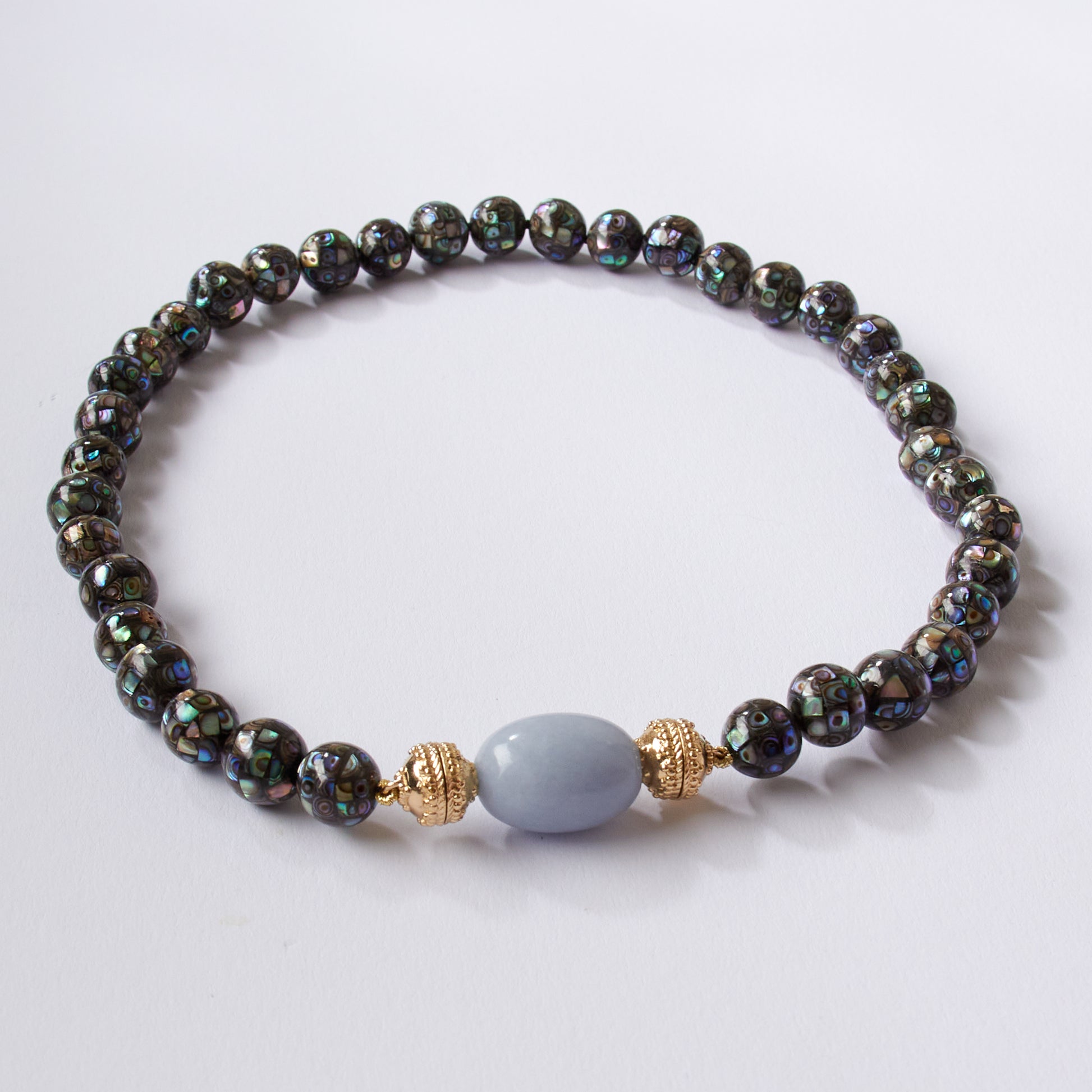 Victoire 12mm Grey Mosaic Mini Necklace