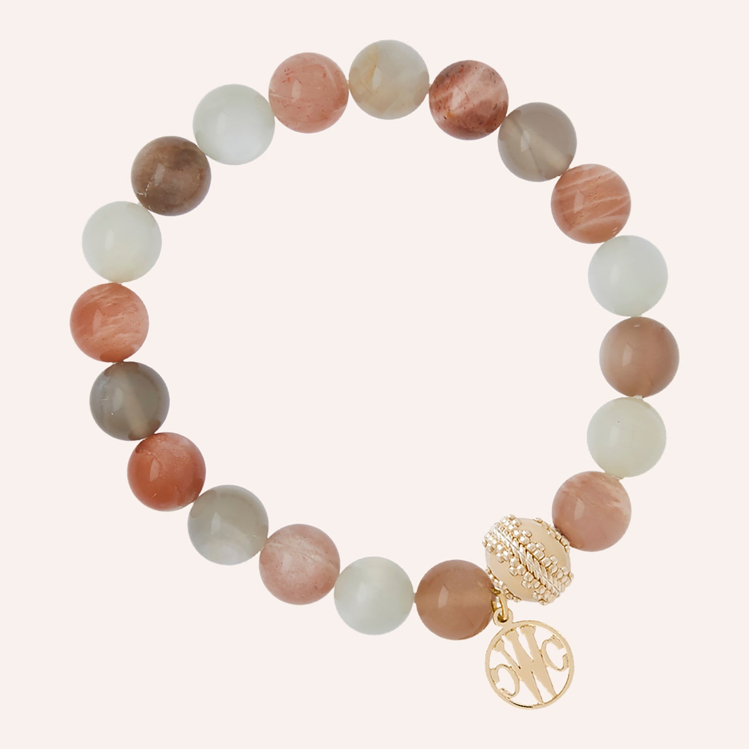 Victoire Blush Mixed Stone Stretch Bracelet