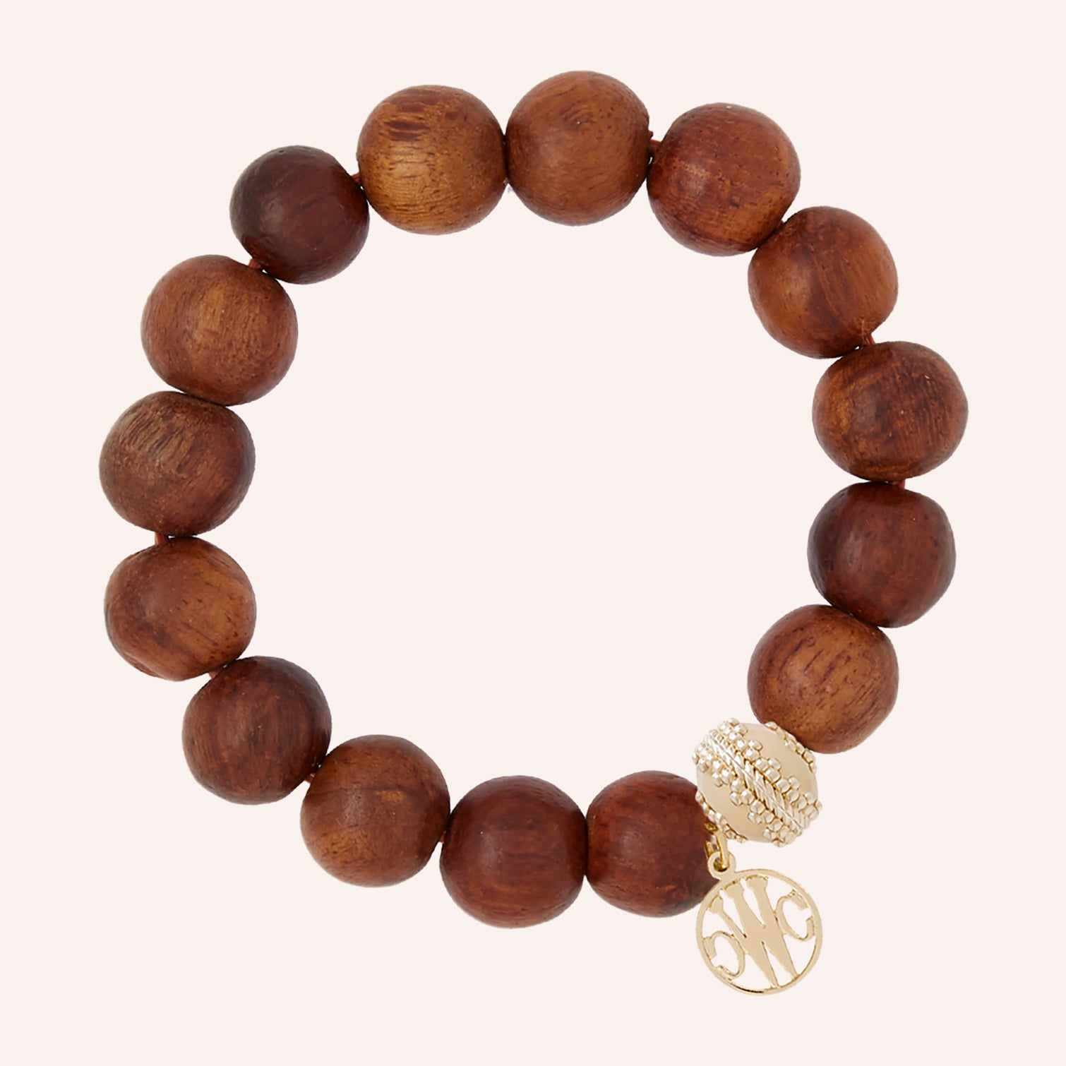 Victoire Teak Wood 14mm Stretch Bracelet