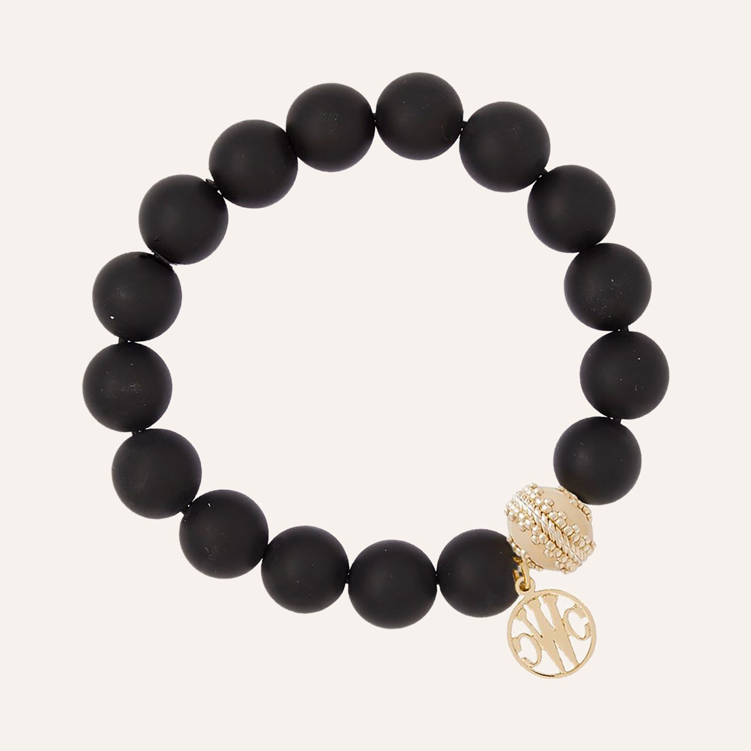 Victoire Matte Black Onyx 12mm Stretch Bracelet
