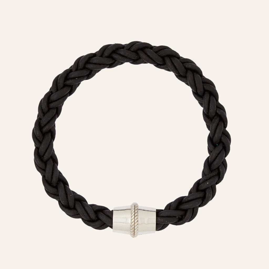 Bolo Black Leather Vise Bracelet