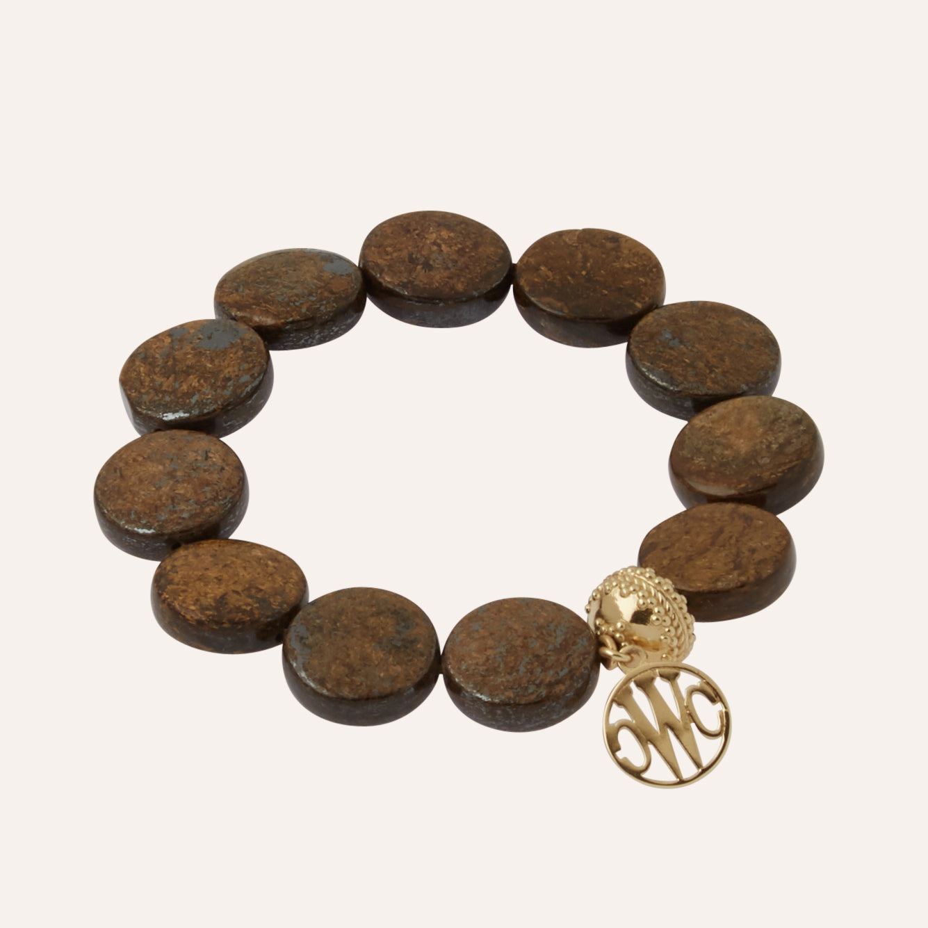 Bronzite Coin Stretch Bracelet