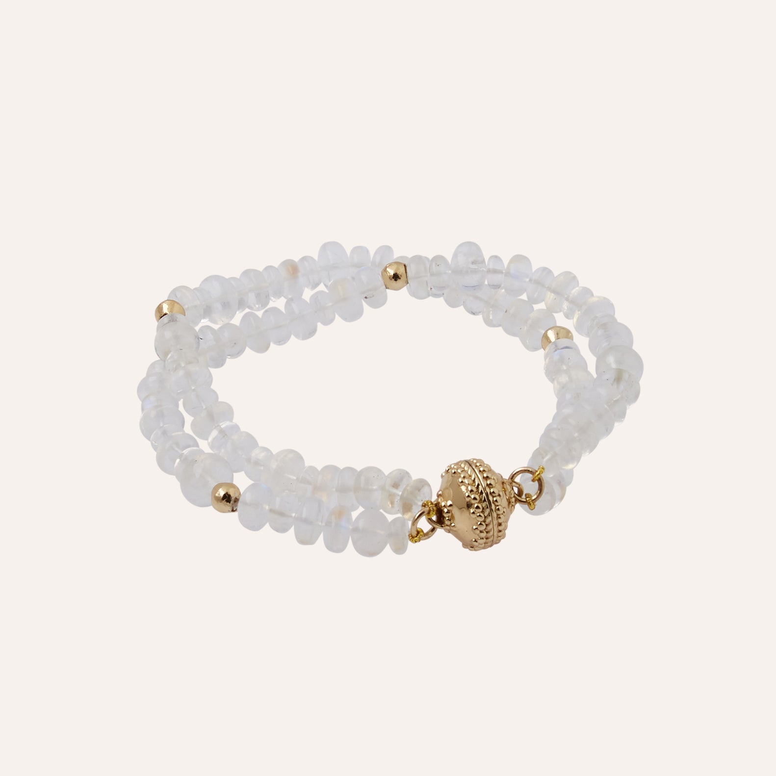 Peppercorn Moonstone Double Strand Bracelet