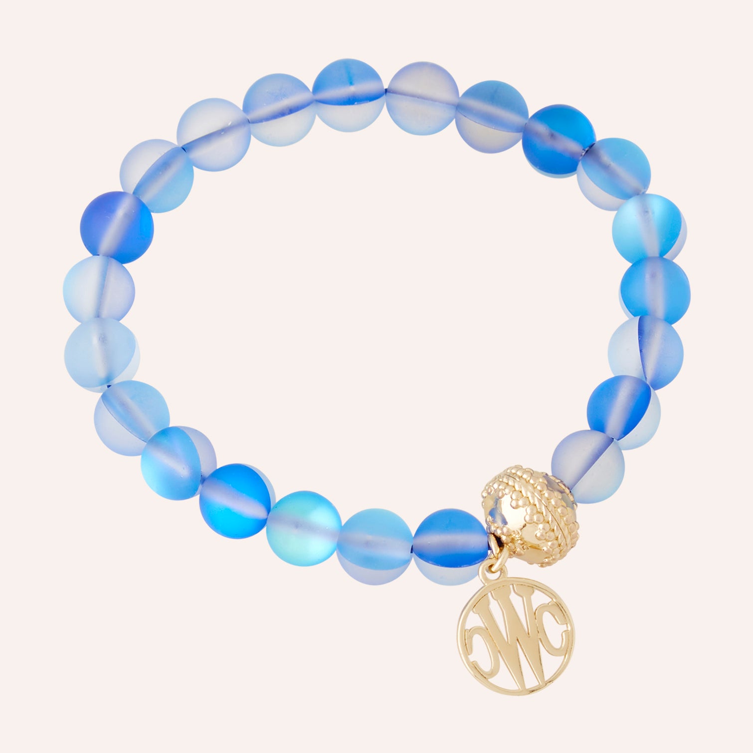 Victoire Cosmic Blue Glass 8.5mm Stretch Bracelet