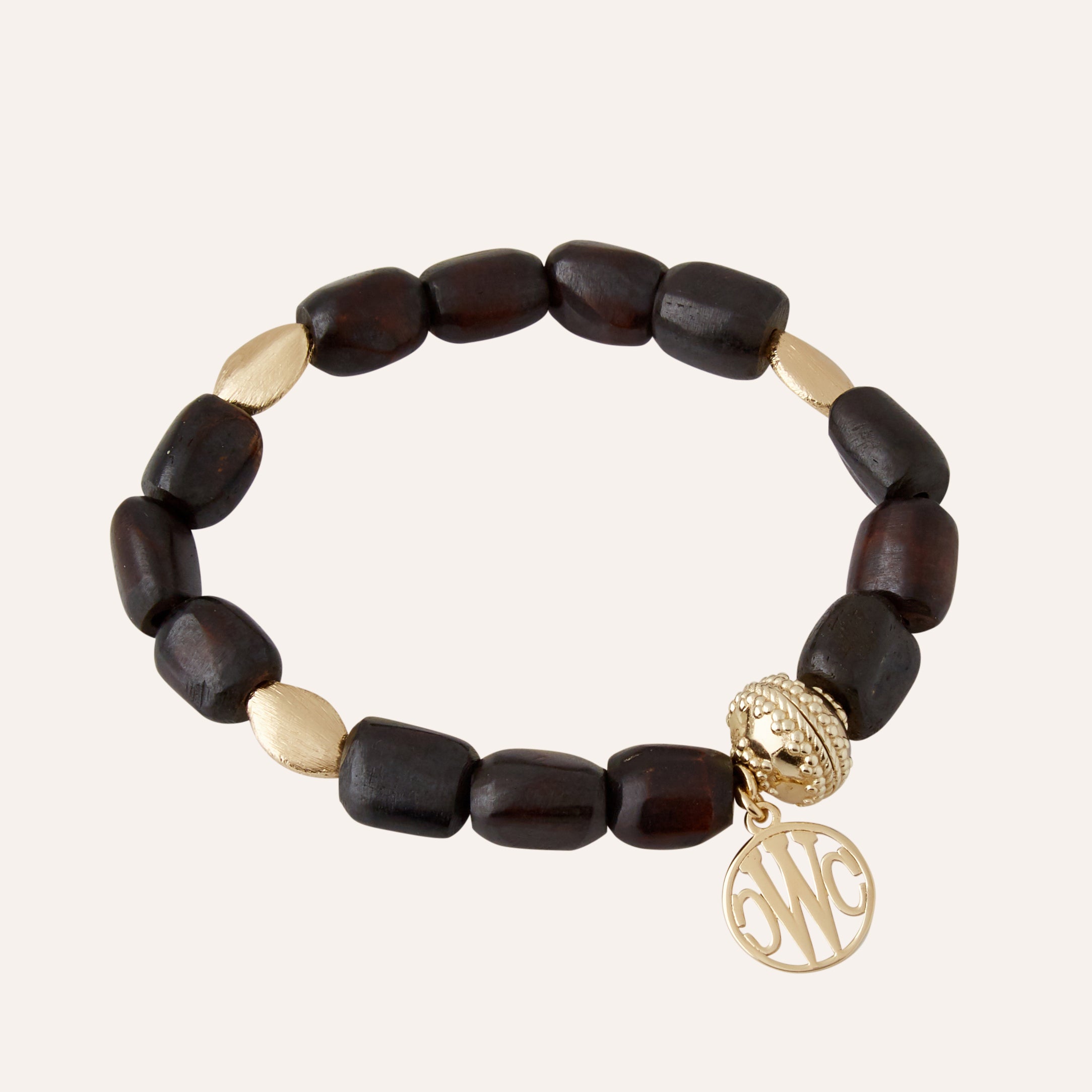 Gold Rush Brown Kenyan Bone Stretch Bracelet
