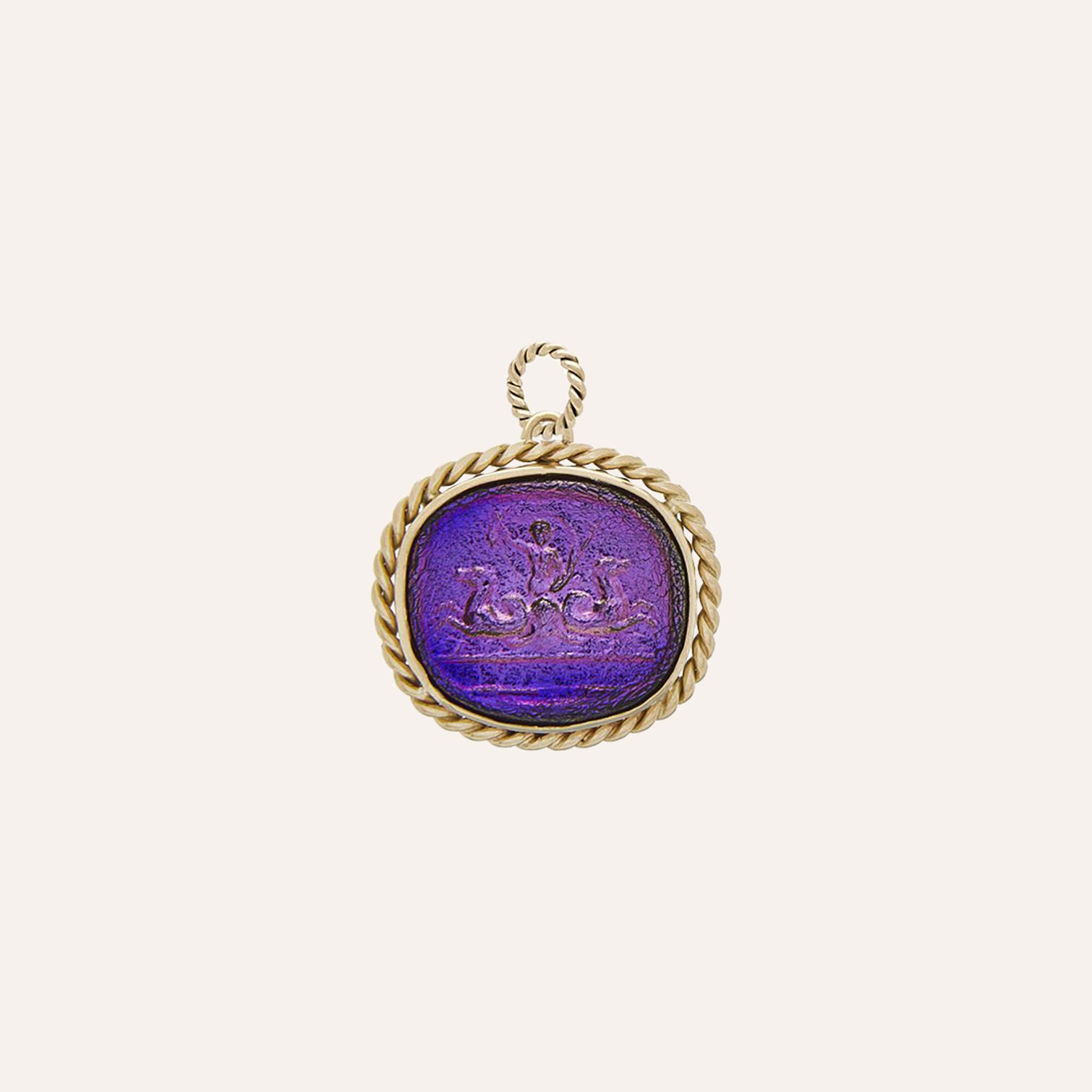Signature Iridescent Chariot Italian Glass Charm
