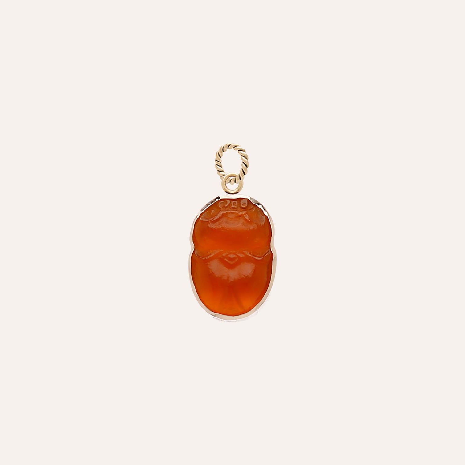 18K Classic Scarab Orange Italian Glass Charm