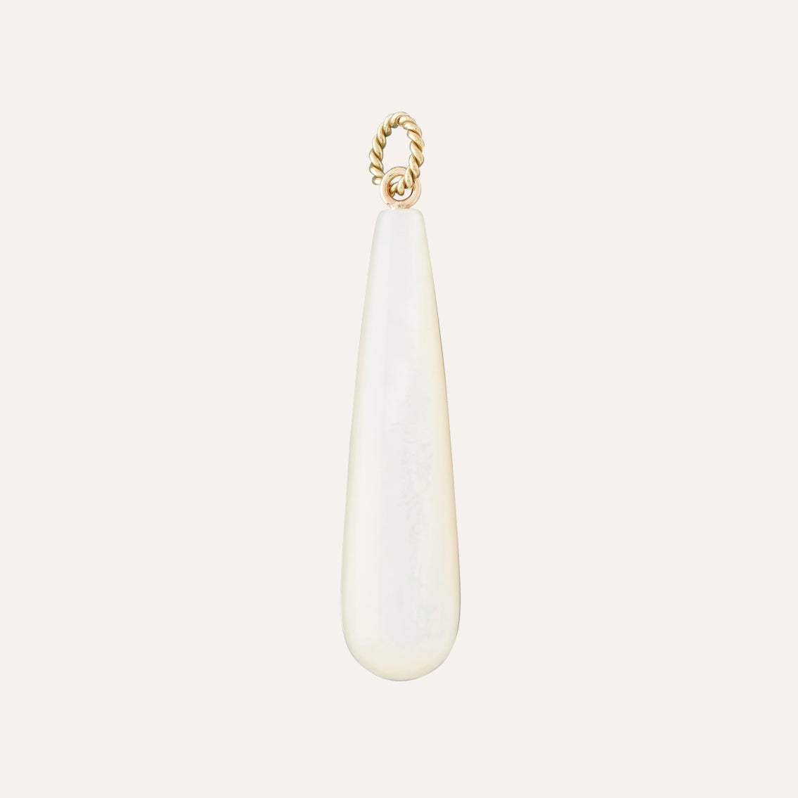 Mother of Pearl White Long Teardrop Charm