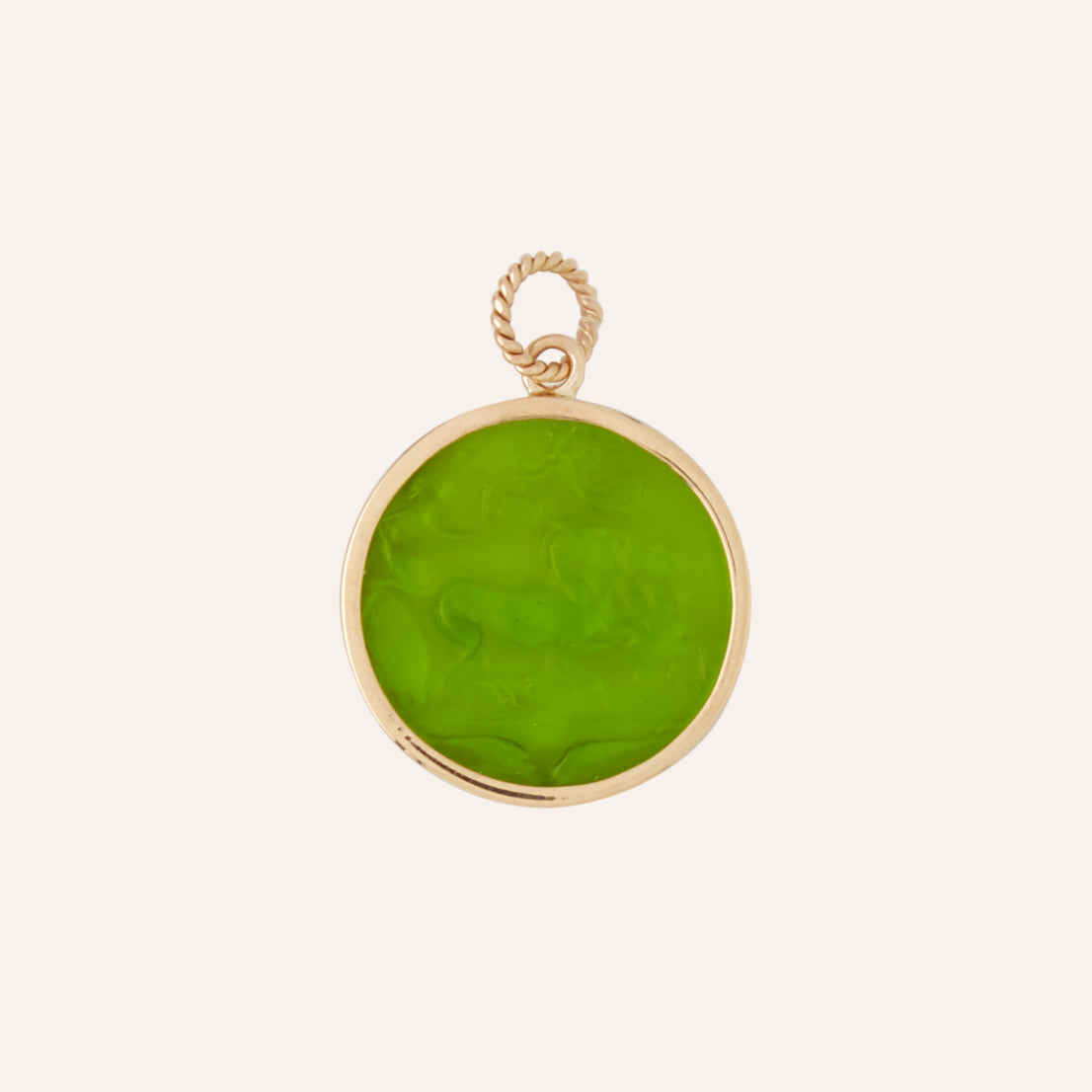 Classic Chariot & Angel Peridot Italian Glass Charm
