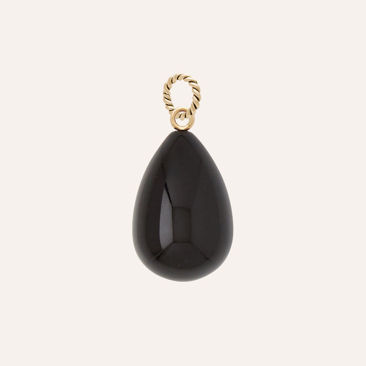 Black Onyx Teardrop Charm