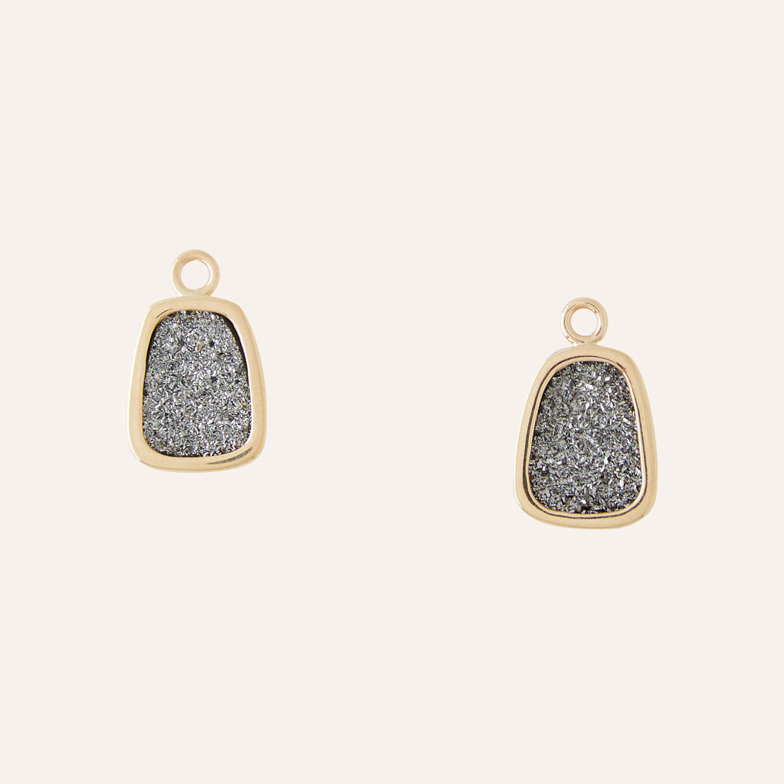 White Titanium Druzy Earring Drops