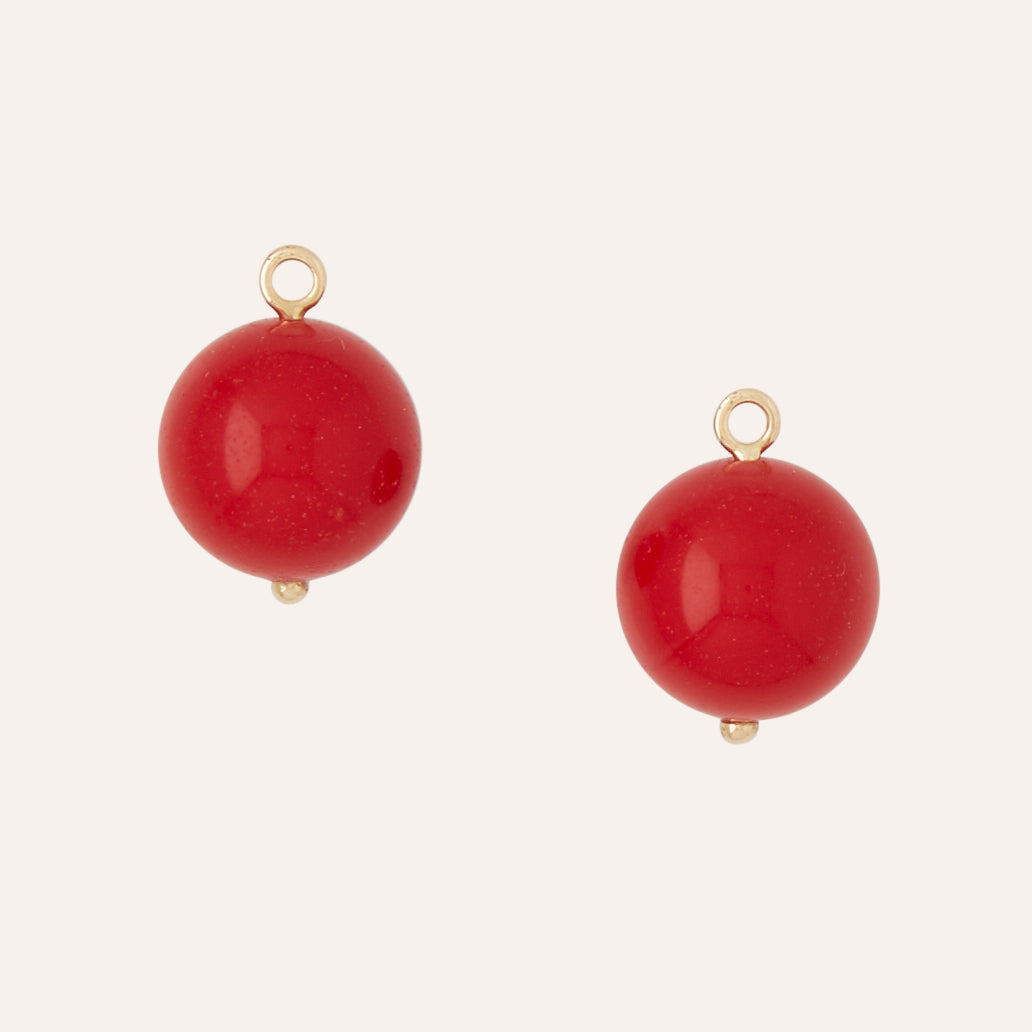 Victoire Reconstituted Red Coral 14mm Earring Drops