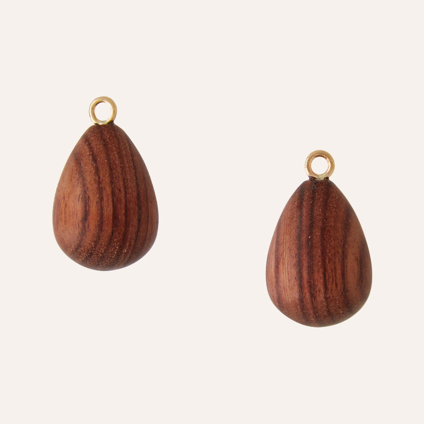 Light Wood Teardrop Earring Drops