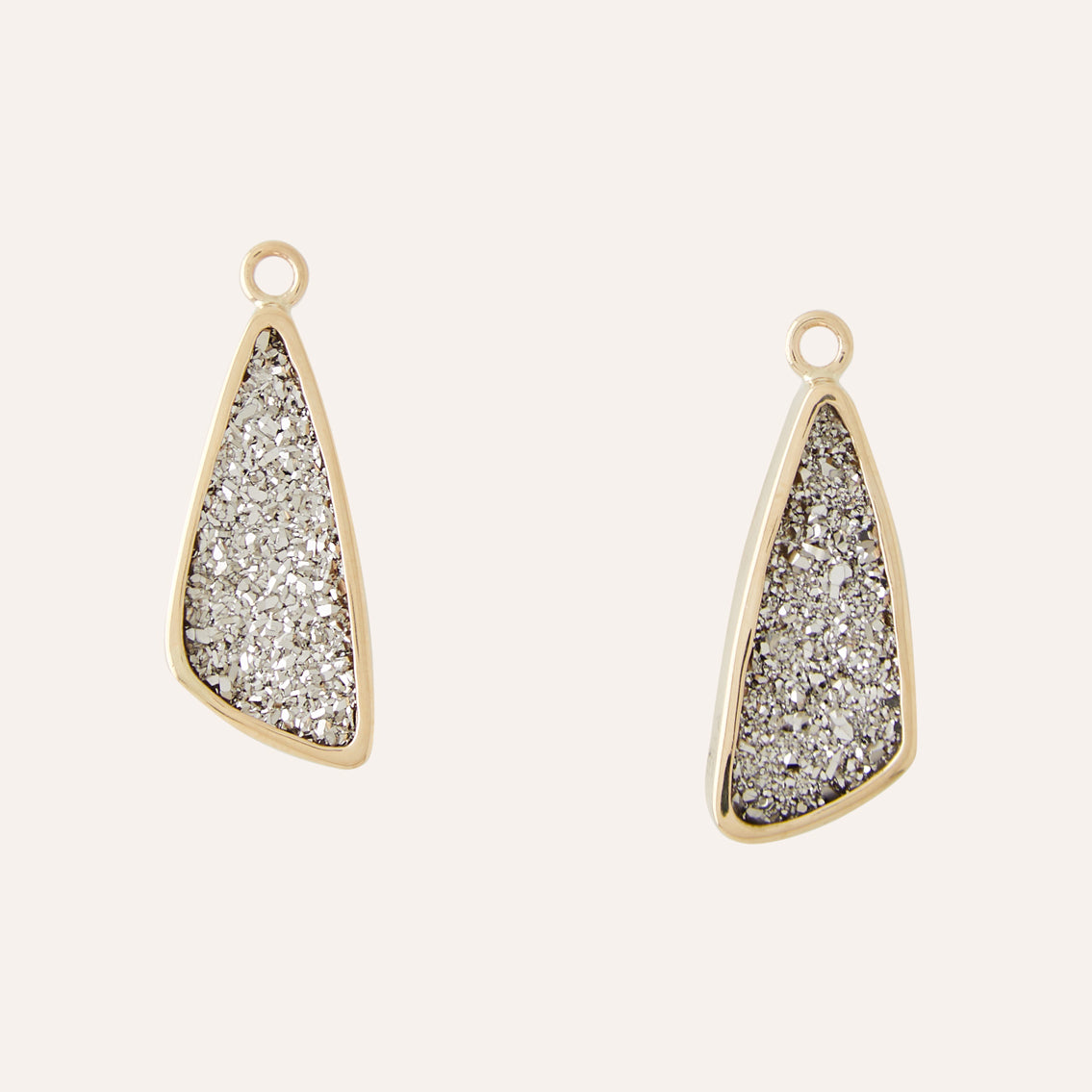 Platinum Druzy Wing Earring Drops