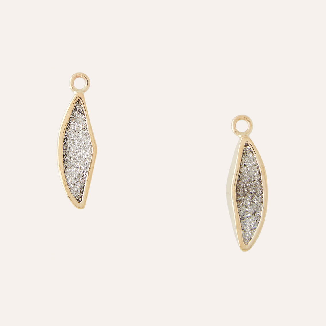 Platinum Druzy Small Irregular Earring Drops