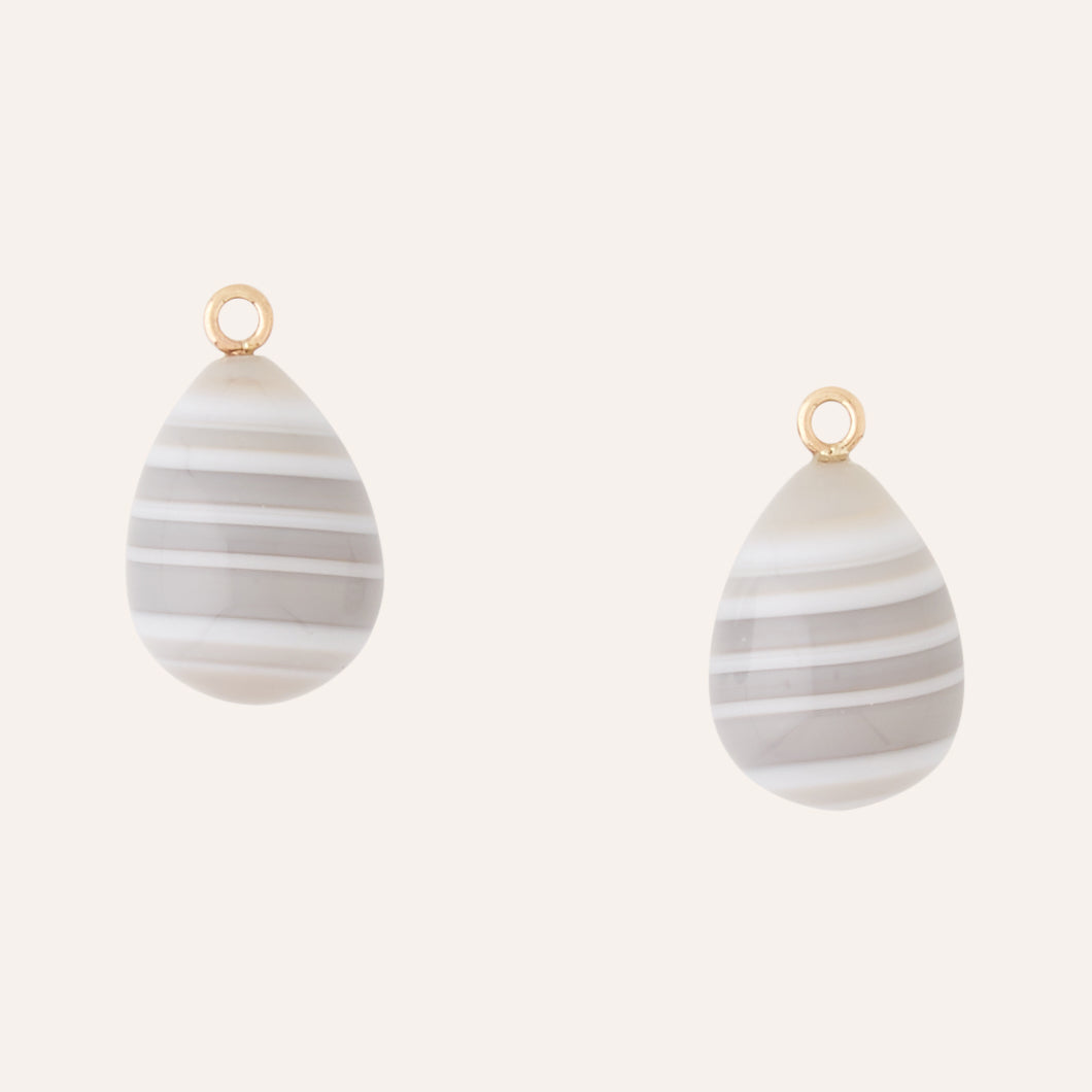 Gray Agate Teardrop Earring Drops