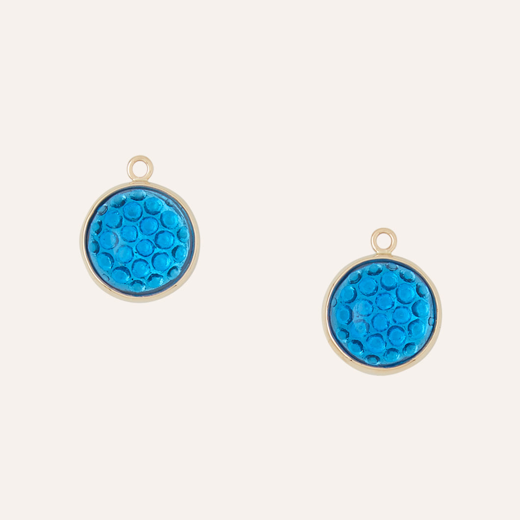 Vintage Blue Glass Reflector Earring Drops