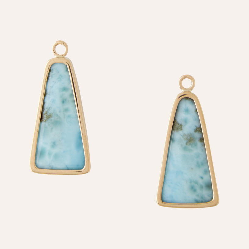 Larimar Trapezoid Cabochon Earring Drops