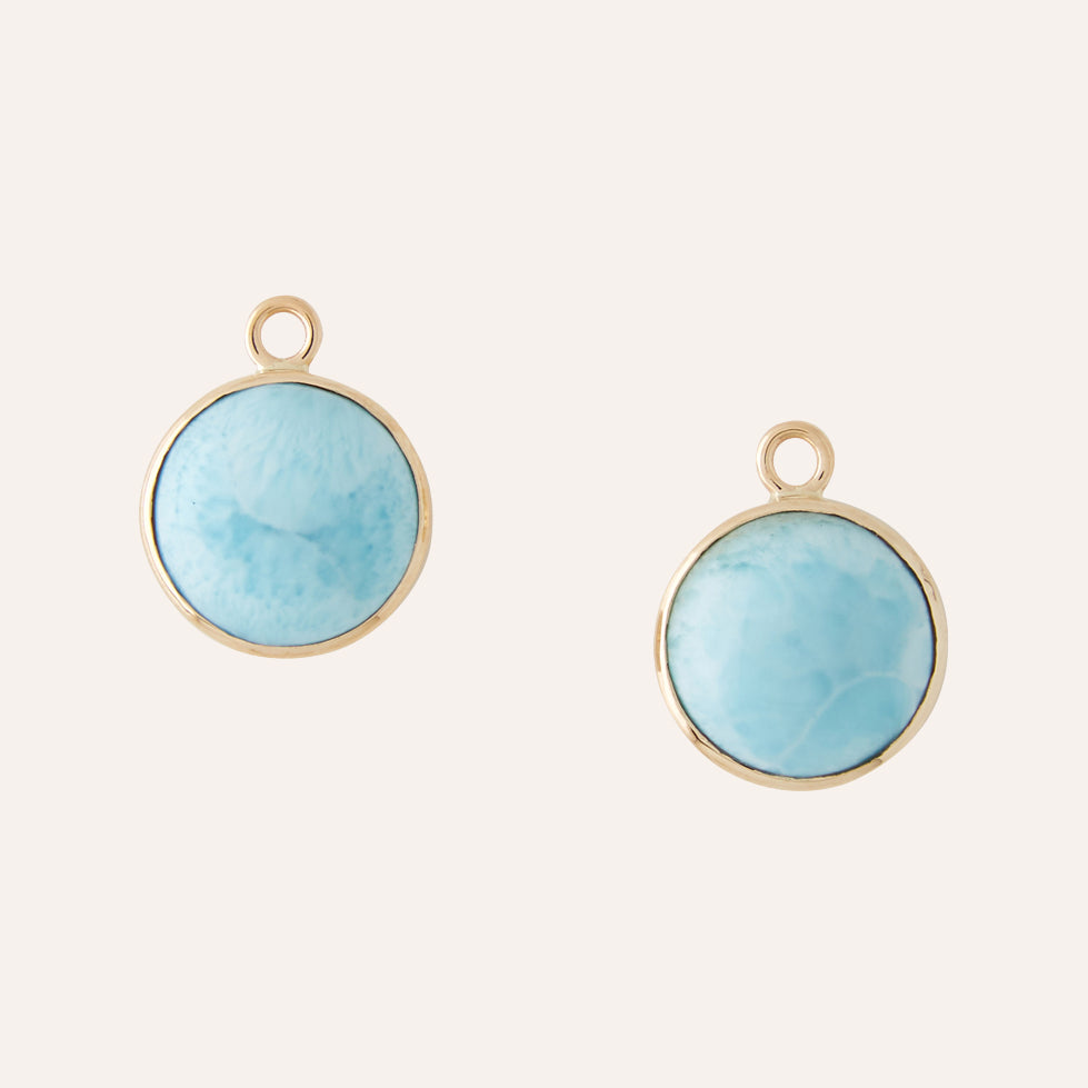 Larimar Cabochon Earring Drops
