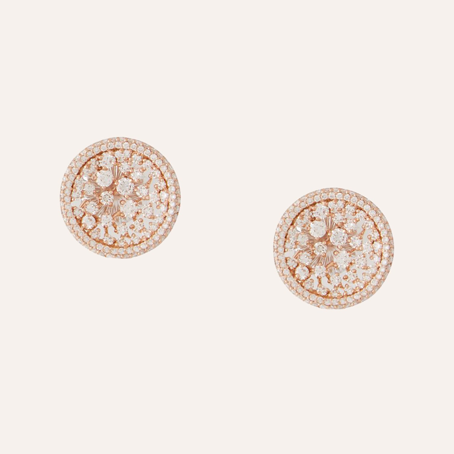 Celestial 18K Rose Gold & Diamond Earrings