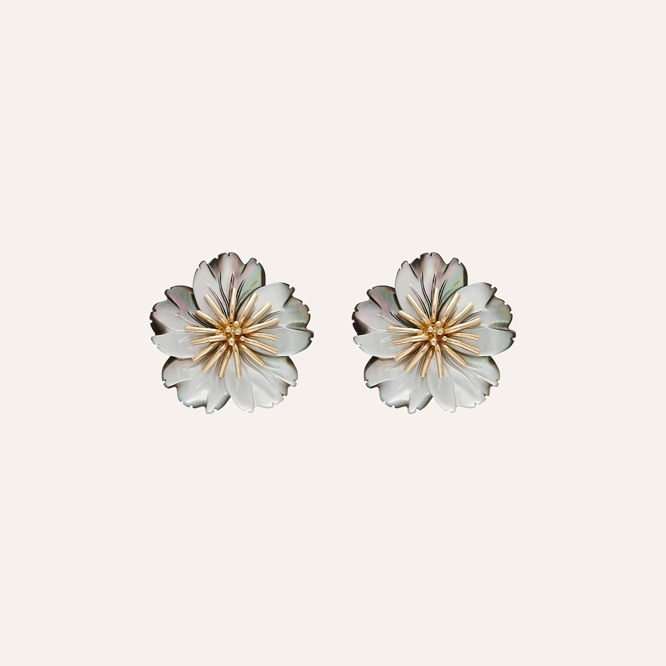 Gray Wildflower Earrings