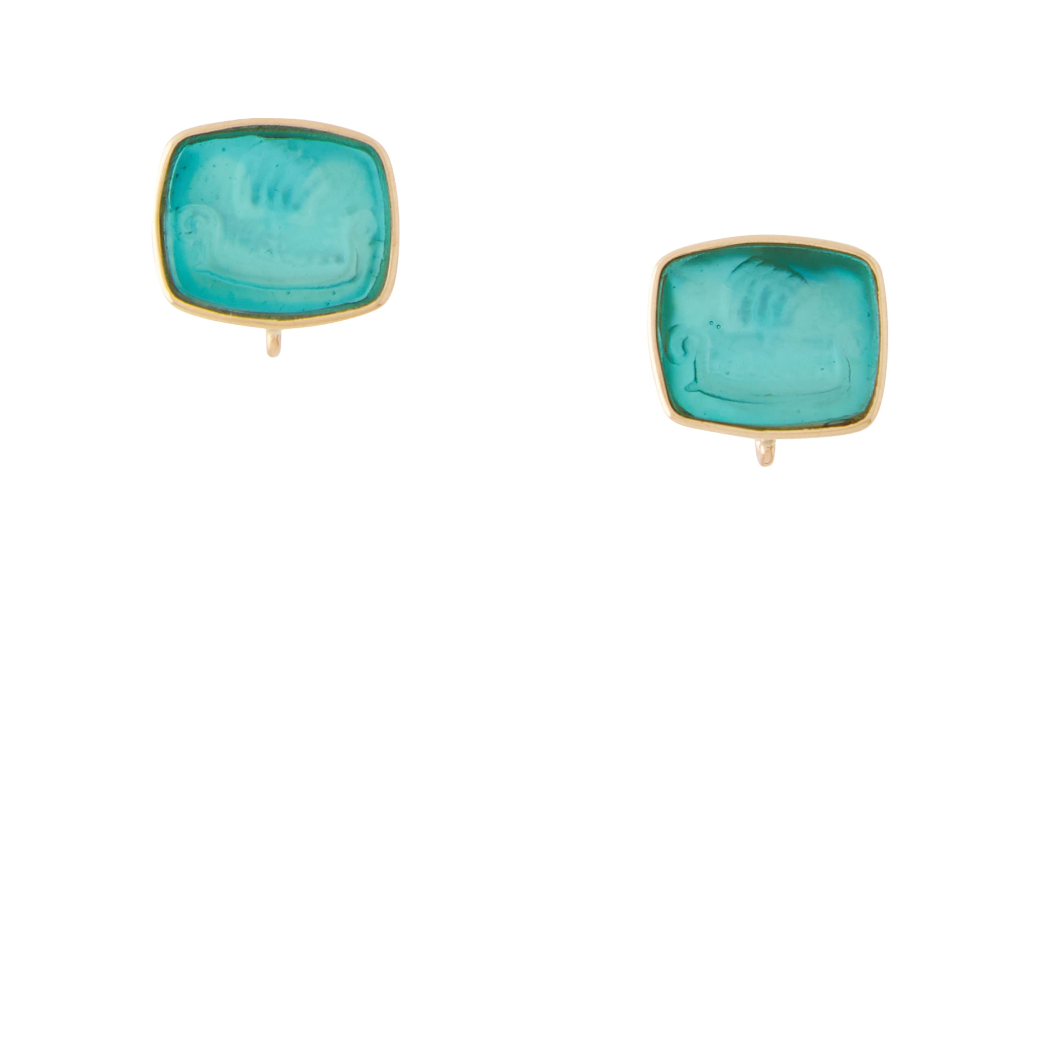 Italian Glass Paraiba Sail Boat Earrings