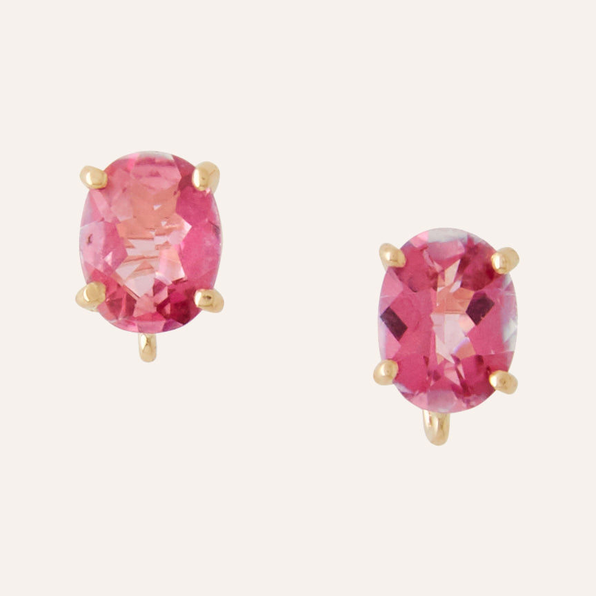 Lumiere Pink Topaz Oval Earrings