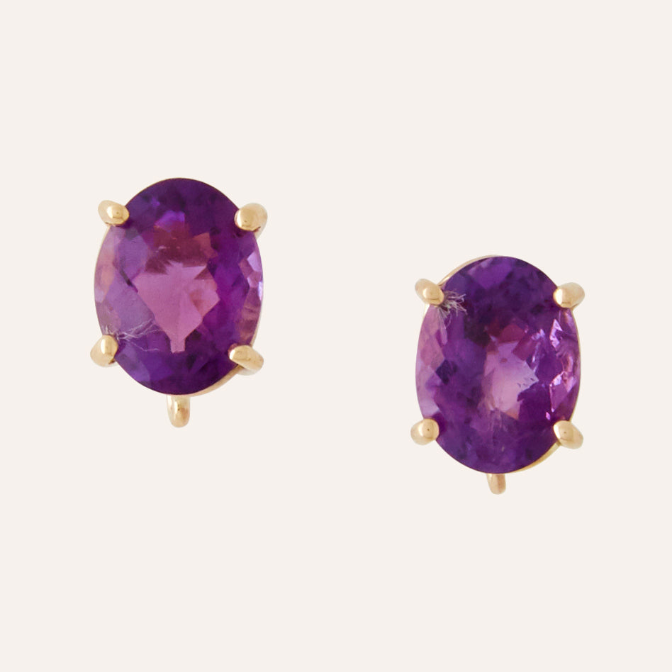 Lumiere Amethyst Oval Earrings