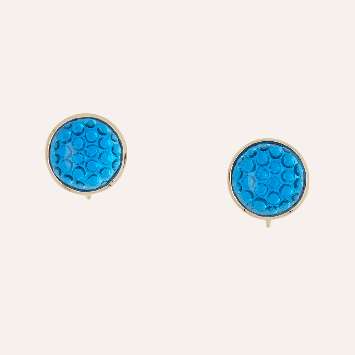 Vintage Blue Glass Reflector Earrings