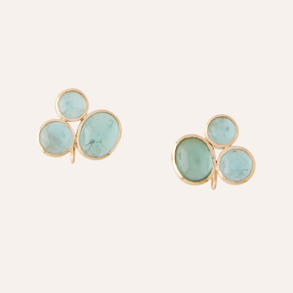 Green Tourmaline Cluster Earrings