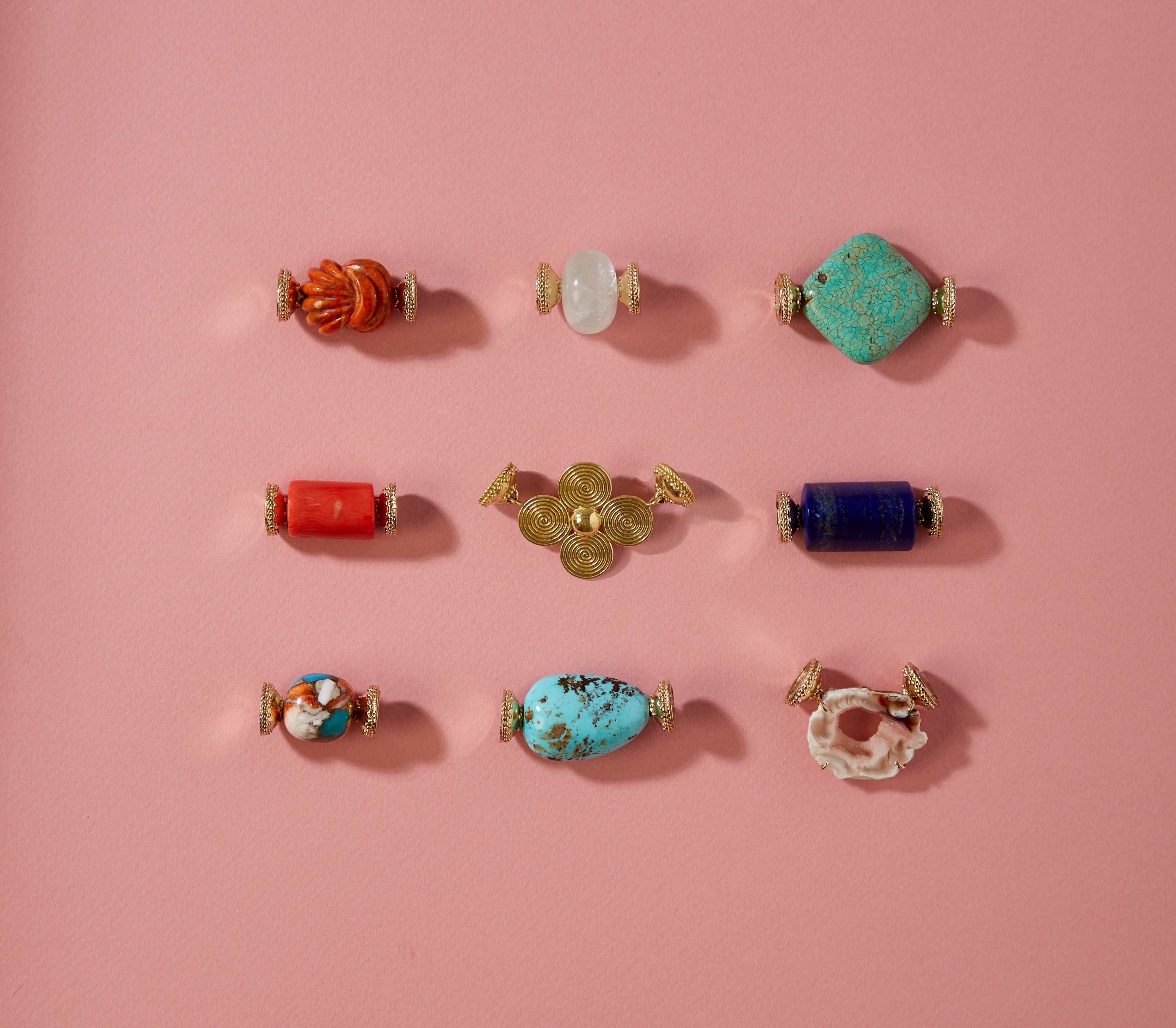 Kingman Turquoise, Spiny Oyster, and Bronze 18mm Centerpiece