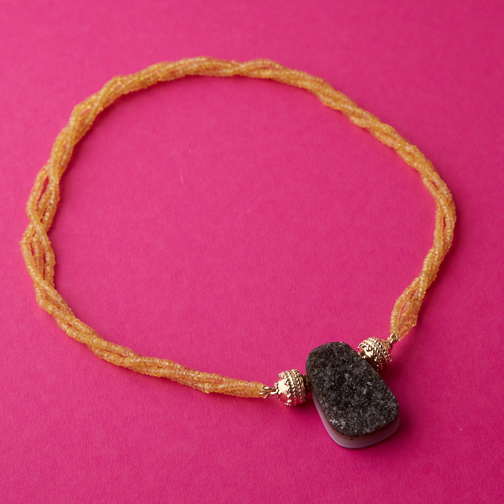 Michel Yellow Sapphire Multi-Strand Mini Necklace