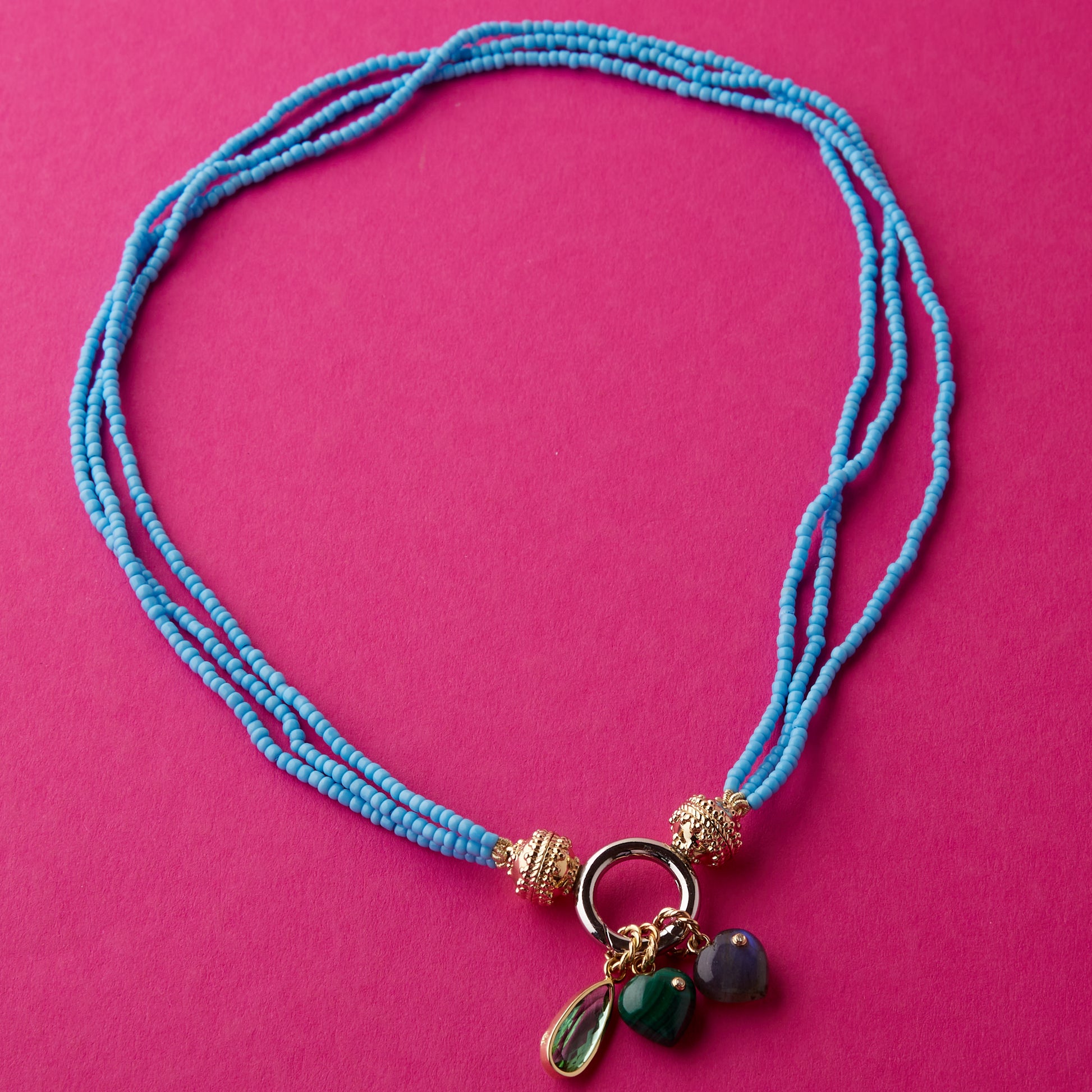 Emily Blue Multi-Strand Mini Necklace