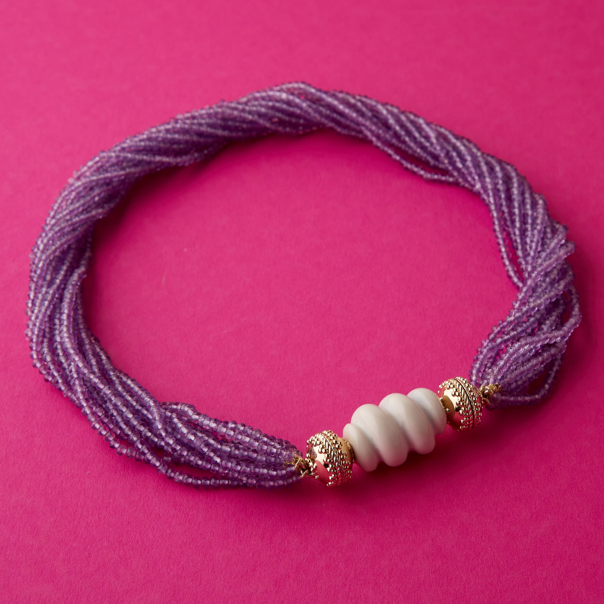 Michel 3mm Pink Amethyst Multi-Strand Necklace