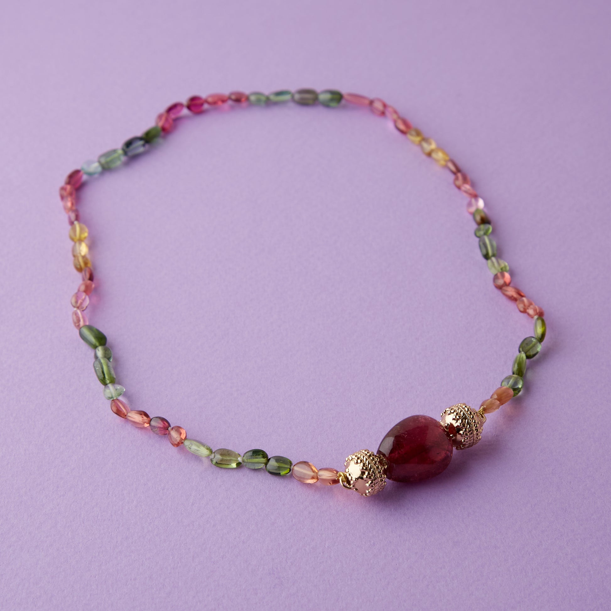 Candy Dark Pink Tourmaline Mini Centerpiece