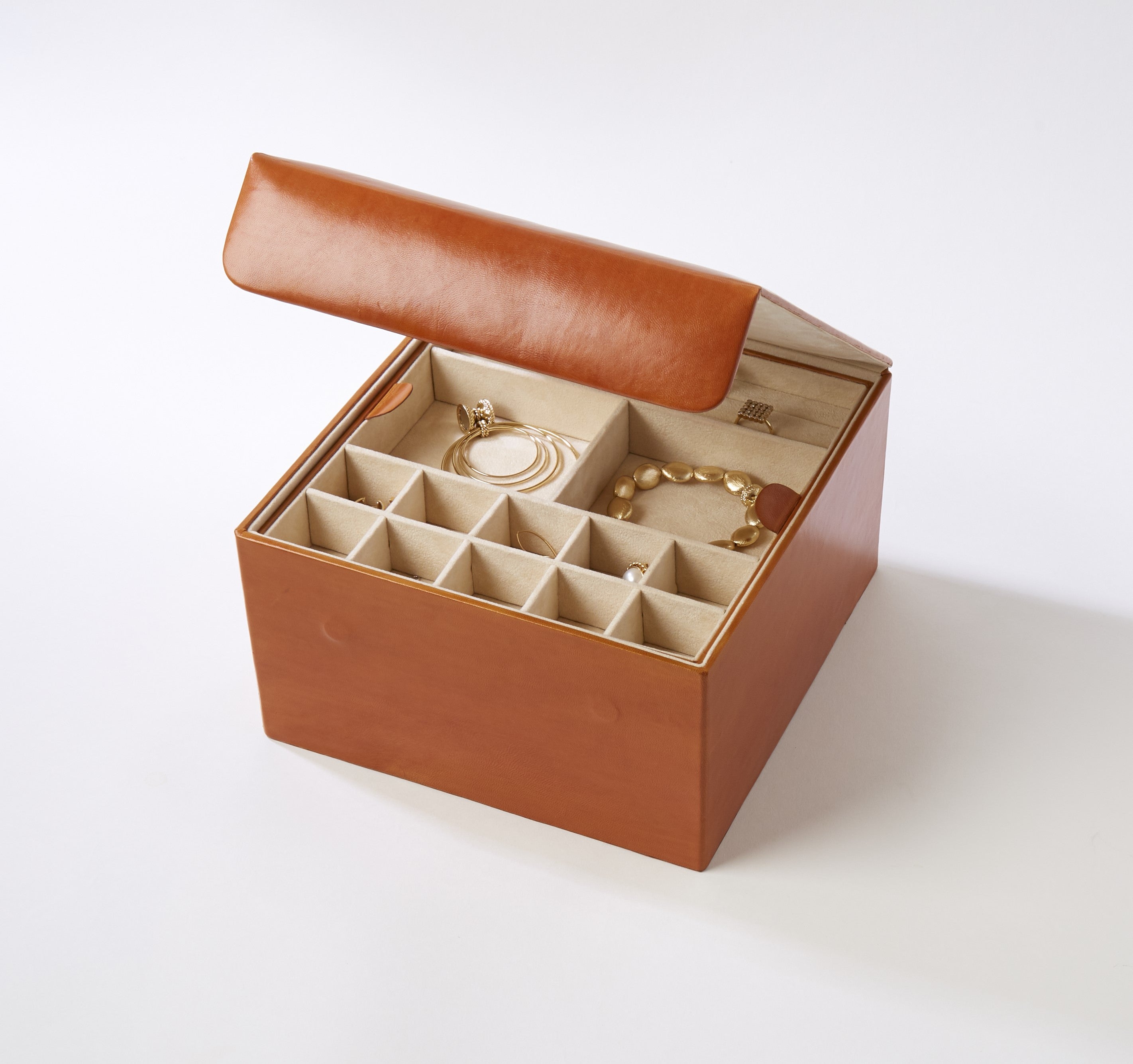 Tan Leather Jewelry Box
