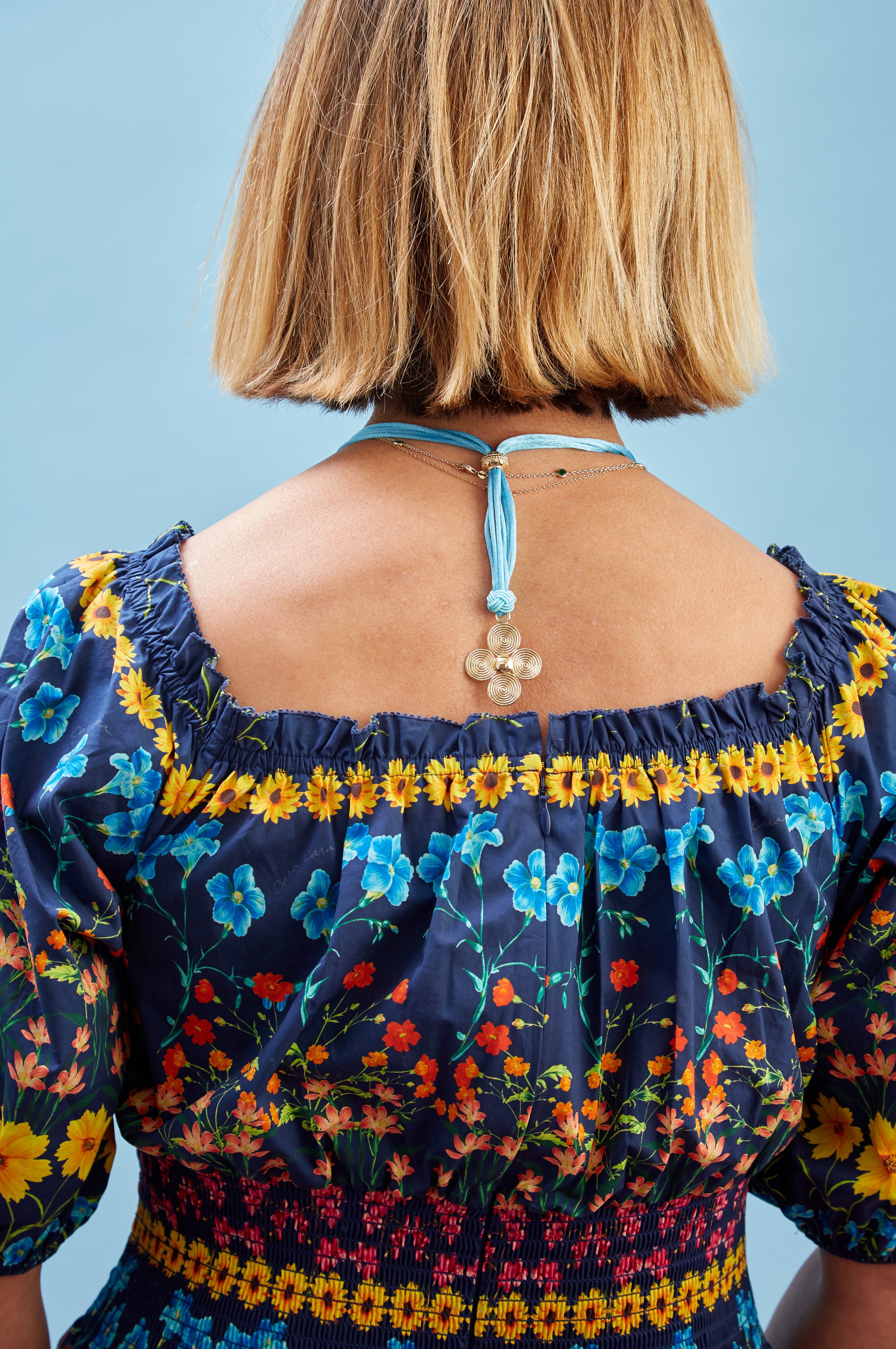 Knotted Heritage Petal Turquoise Necklace