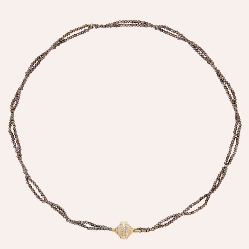 Michel 2mm Coated Pyrite Double Strand Necklace