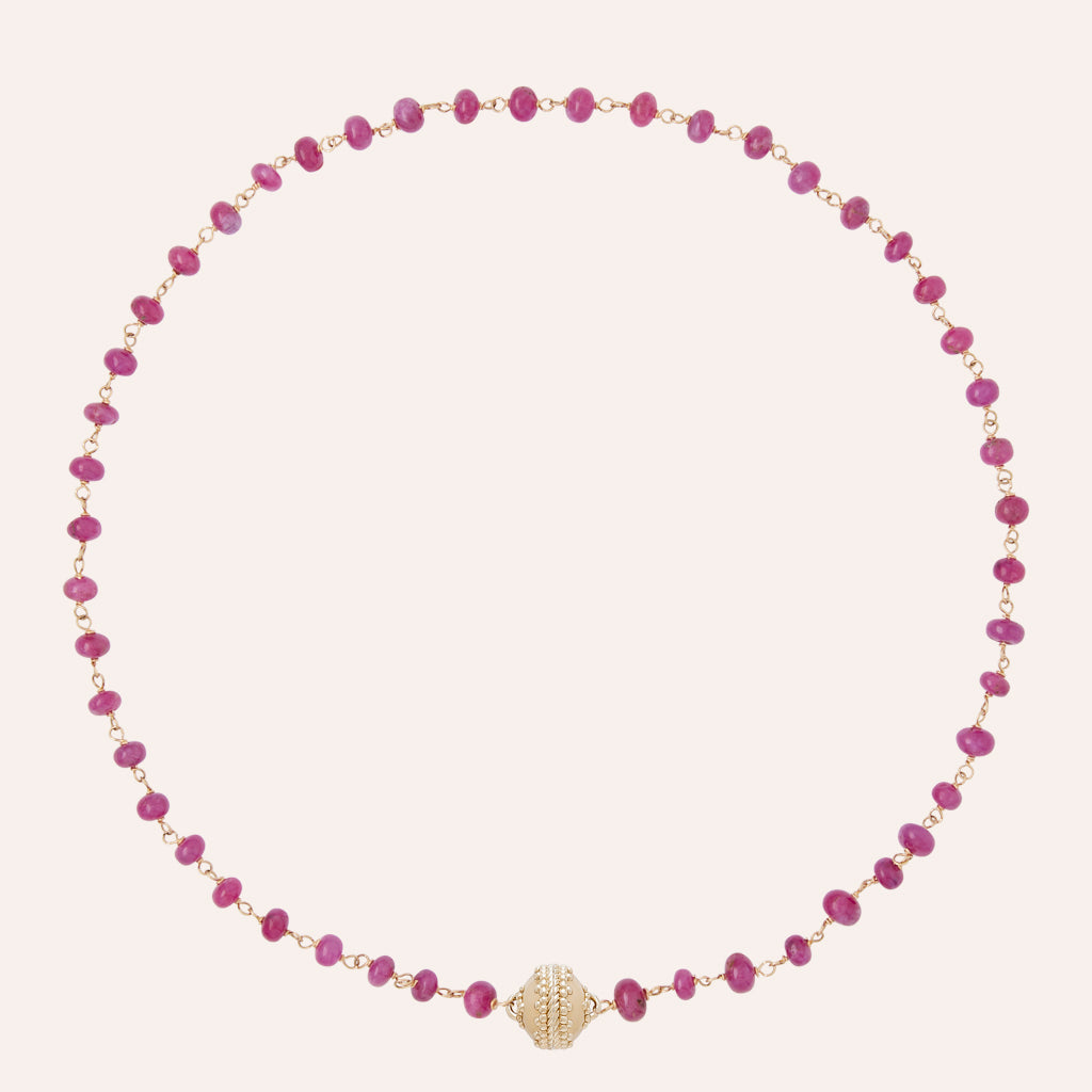 Caspian Fine Ruby Graduated Mini Necklace