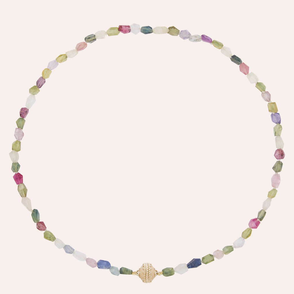 Multi-Colored Faceted Sapphire Necklace