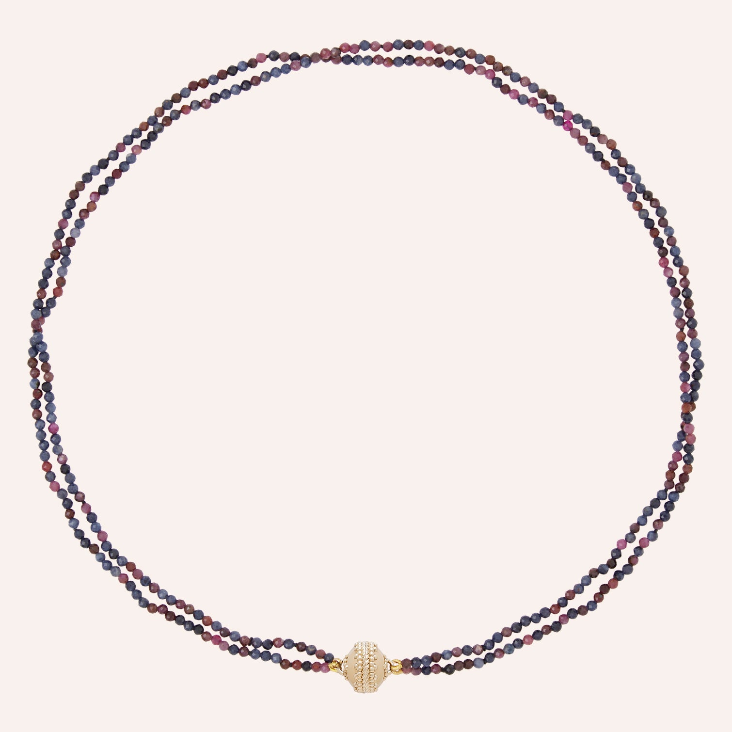 Michel 2mm Multicolor Sapphire Double-Strand Mini Necklace