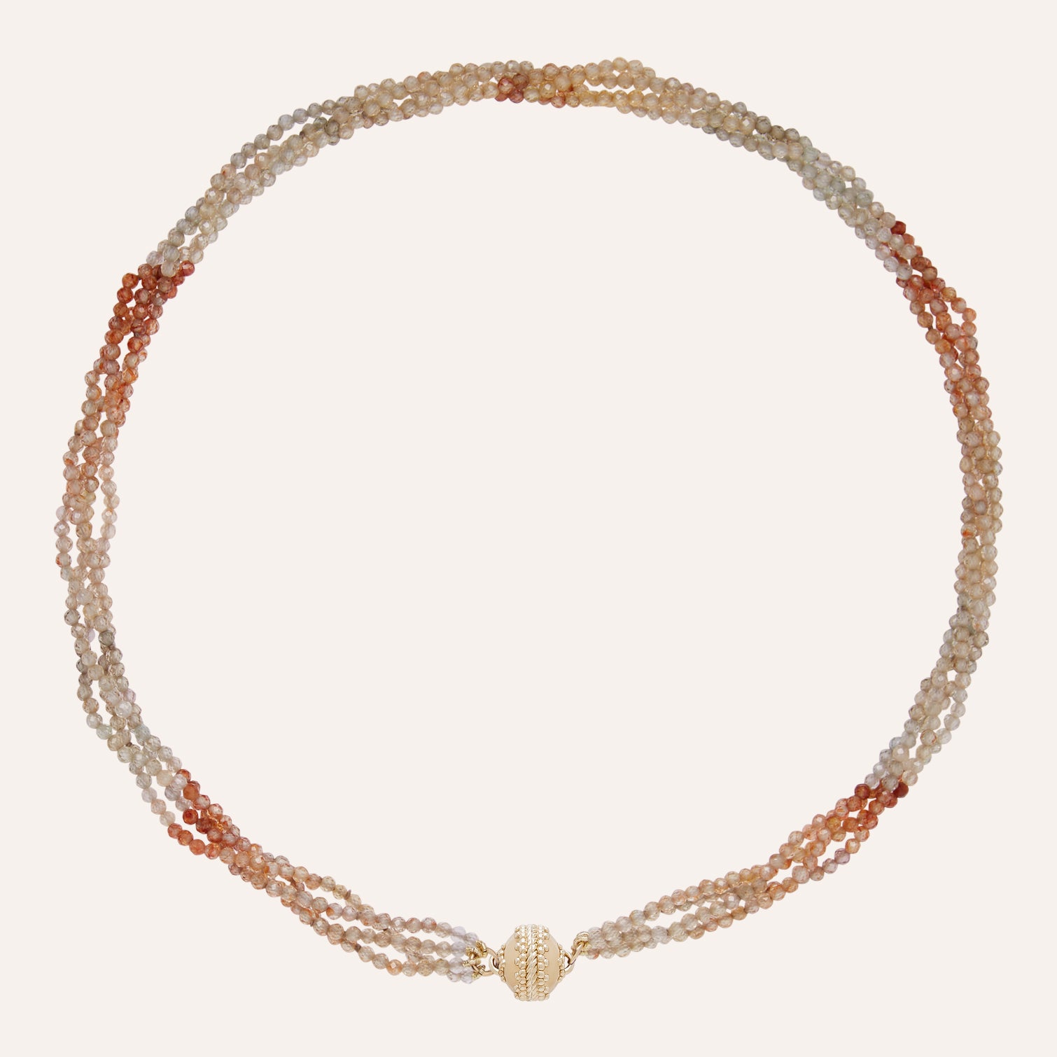 Michel Ombre Brown Zircon Multi-Strand Mini Necklace
