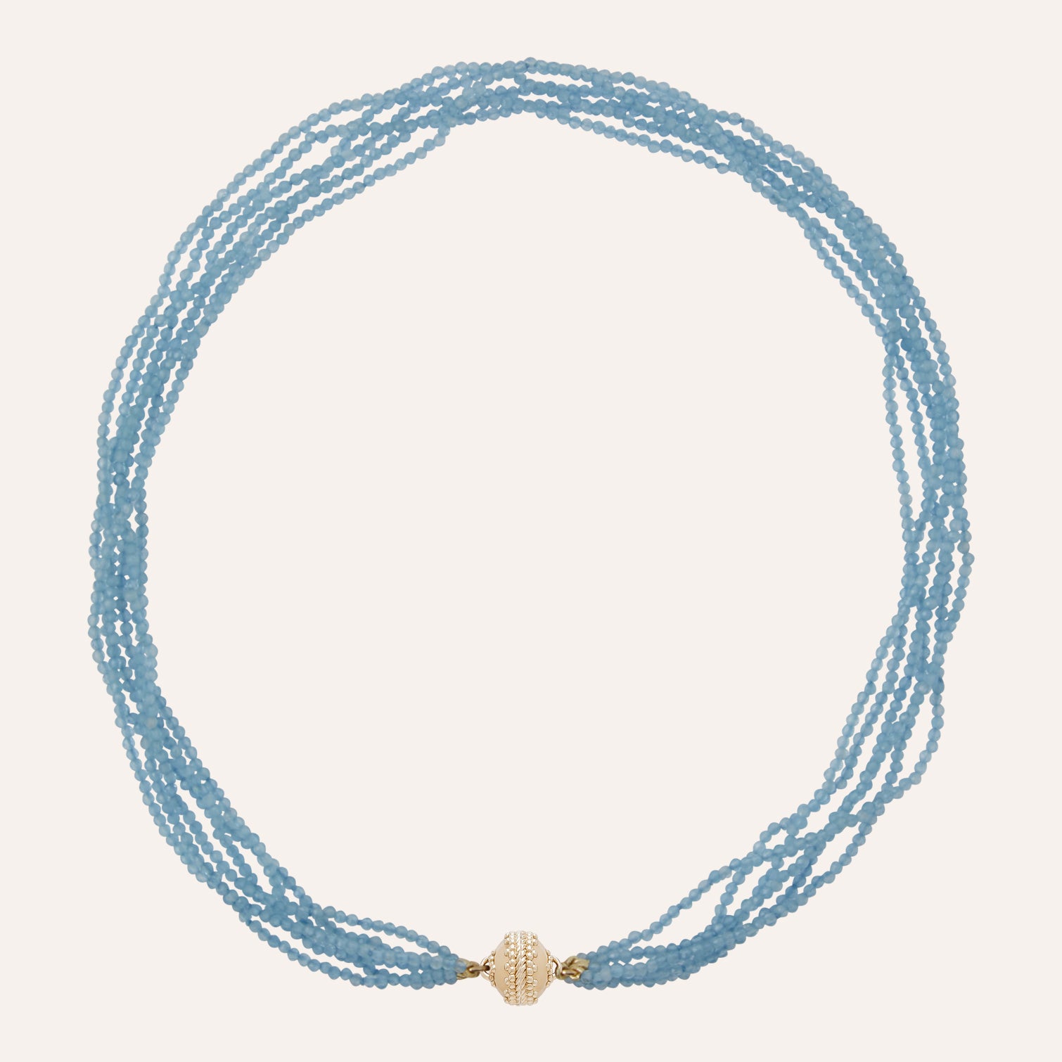 Michel 2mm Blue Aquamarine Multi-Strand Mini Necklace