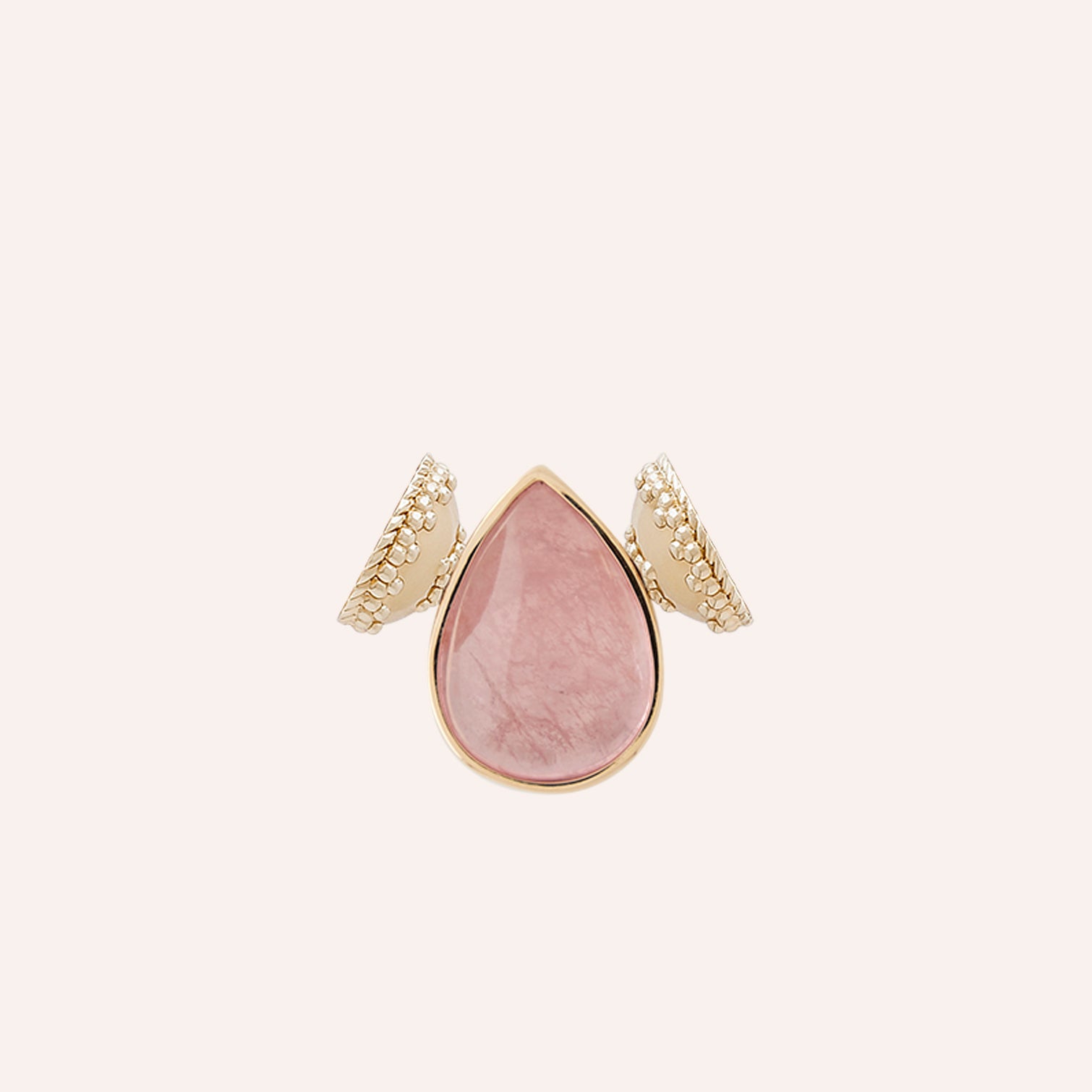 Pink Morganite Rounded Teardrop Cabochon Mini Centerpiece
