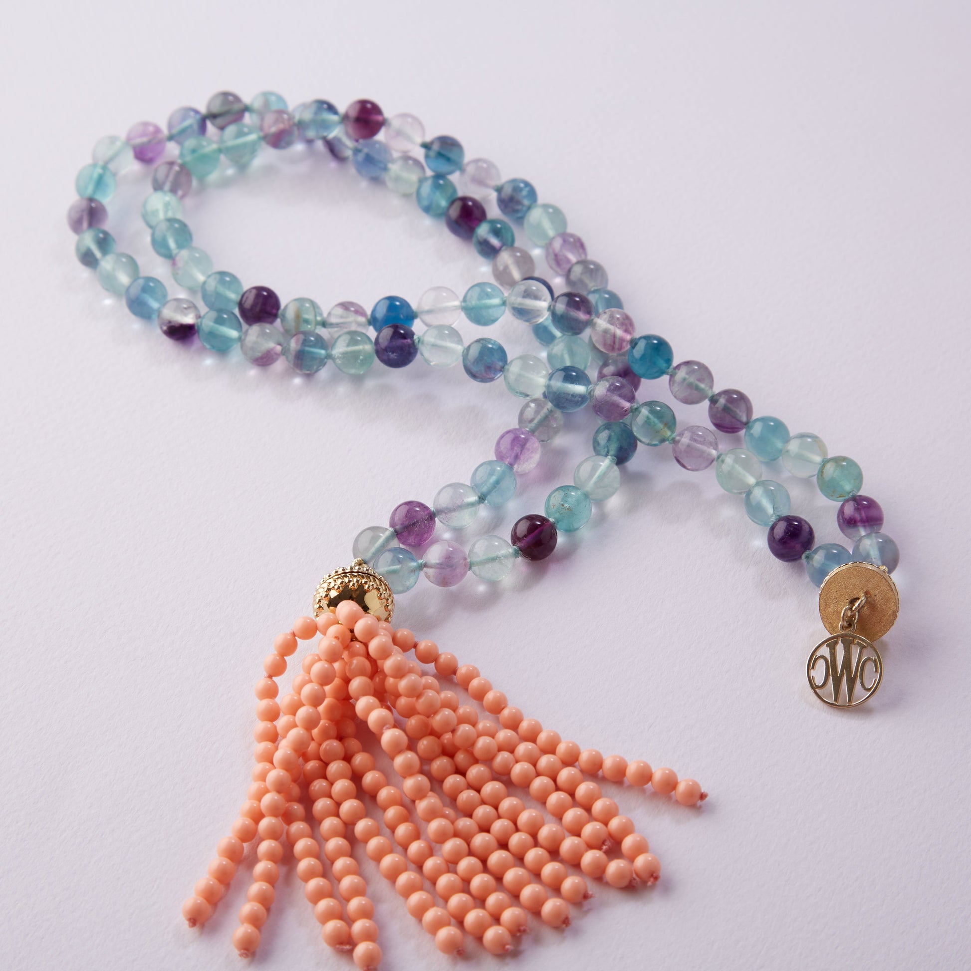 Victoire 4mm Peach Coral Tassel