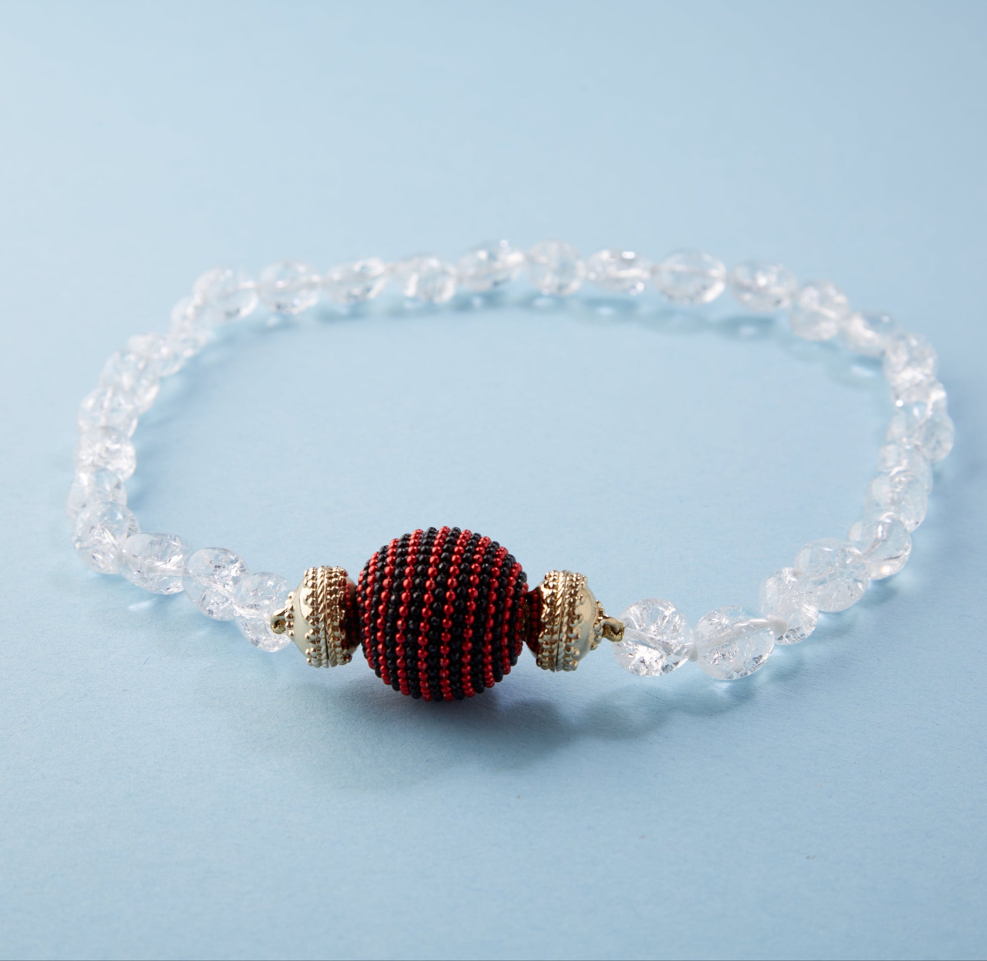 Caviar 25mm Red Black Glass Bead Centerpiece