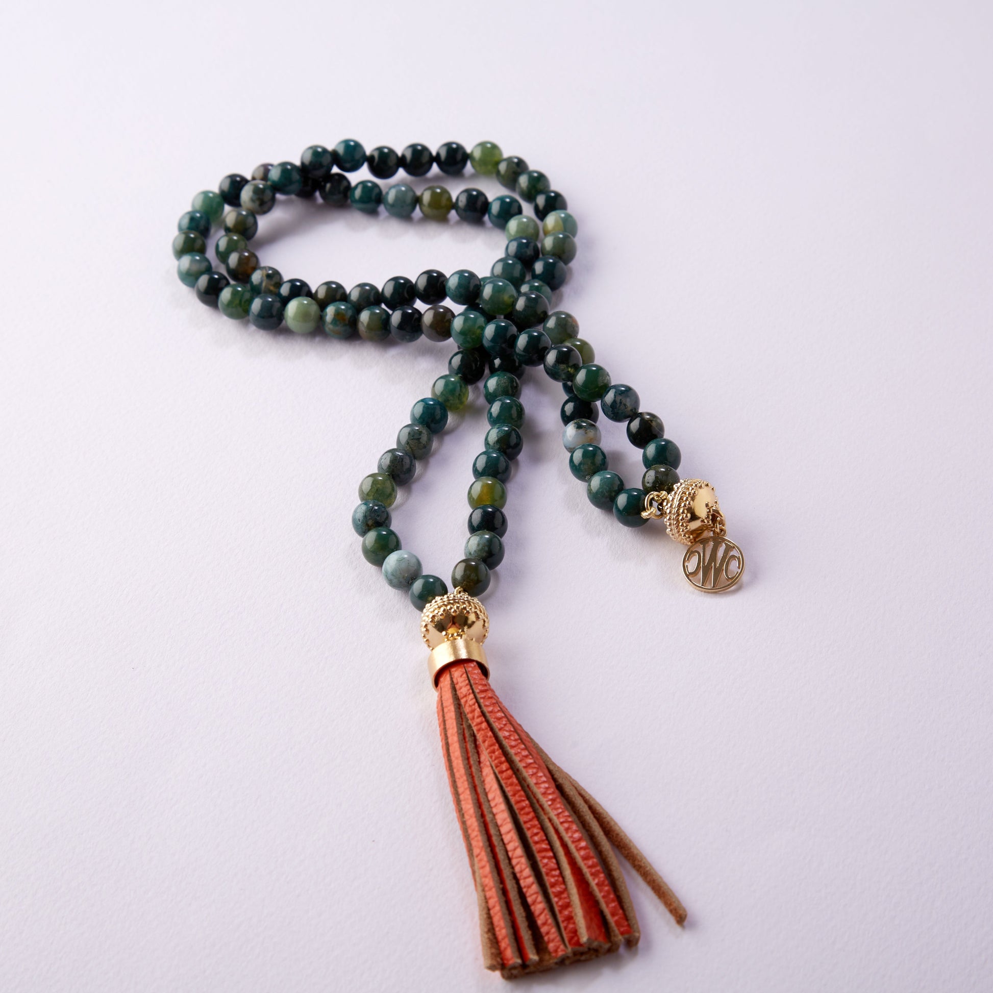 Victoire 8mm Moss Agate Double-Strand Necklace